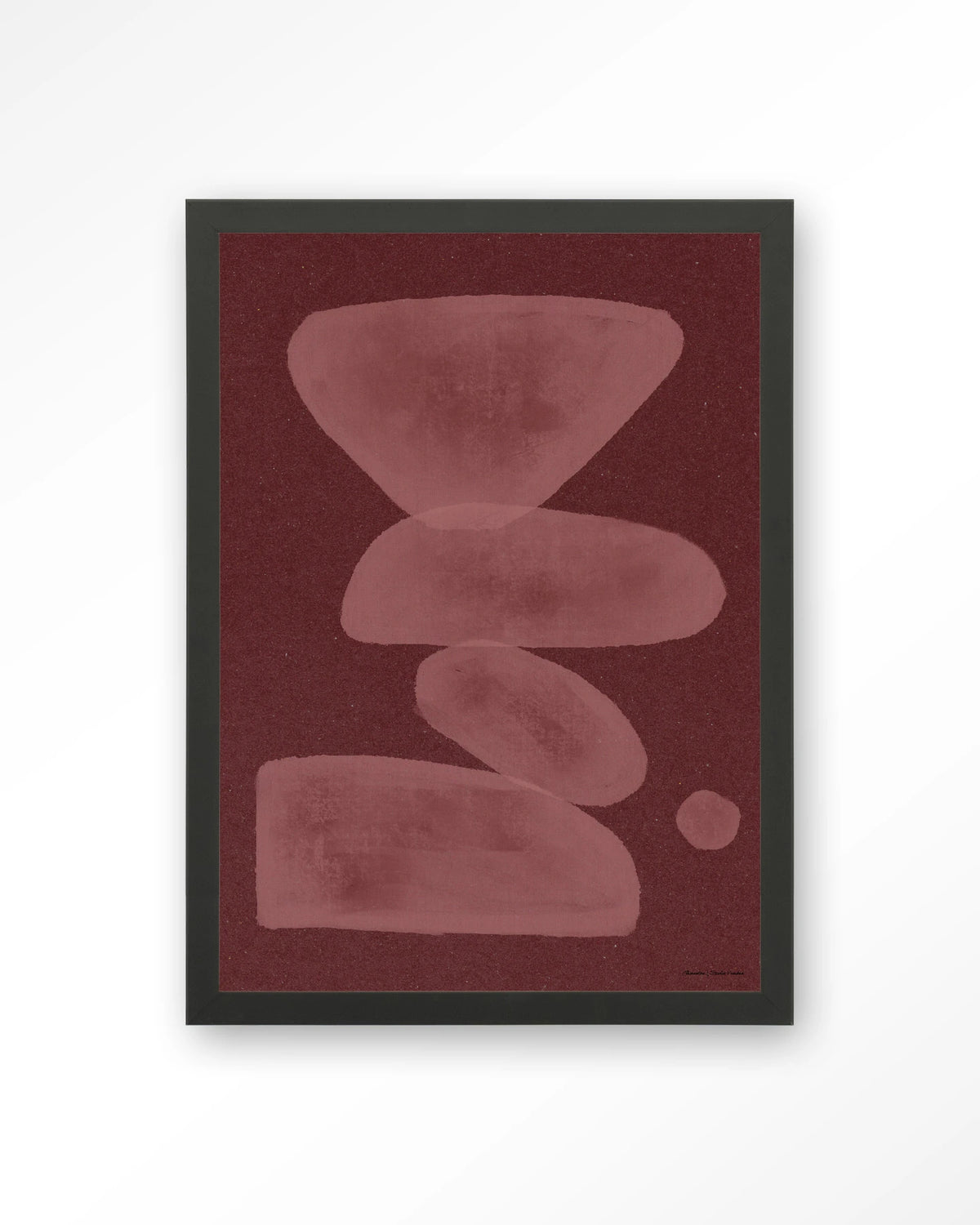Elementa Burgundy 1 – abstract in bordeaux – Art print – Hout zwart