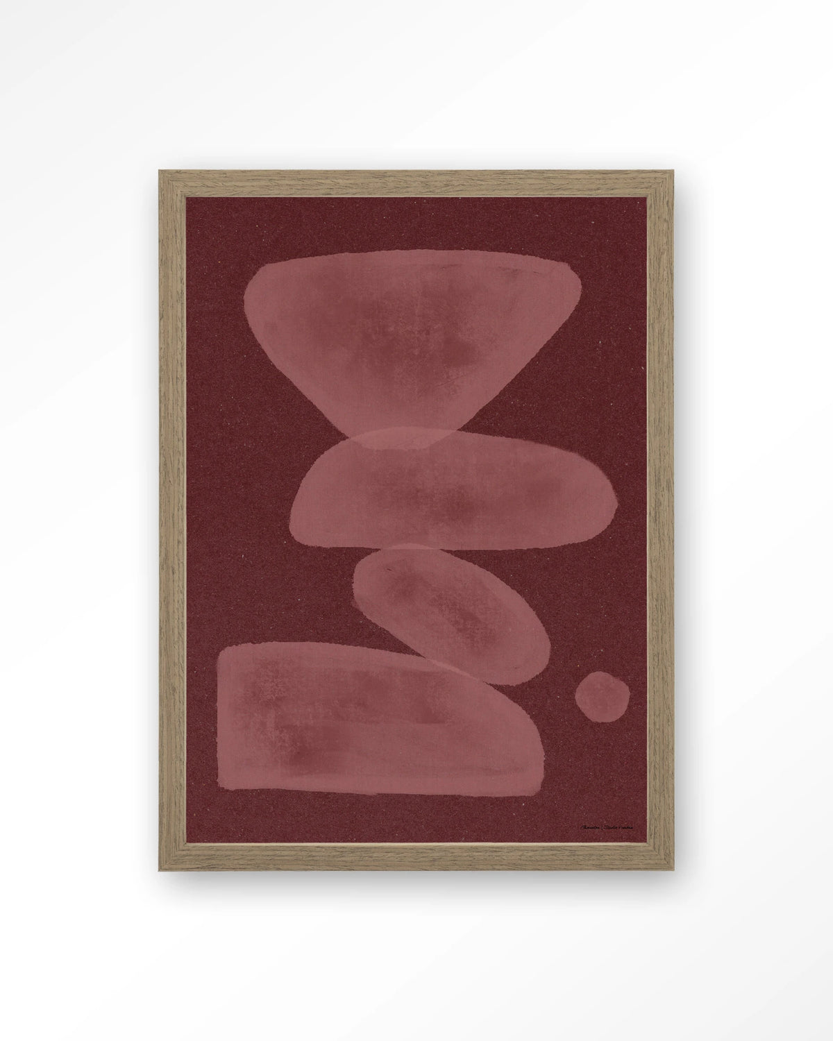 Elementa Burgundy 1 – abstract in bordeaux – Art print – Hout bruin