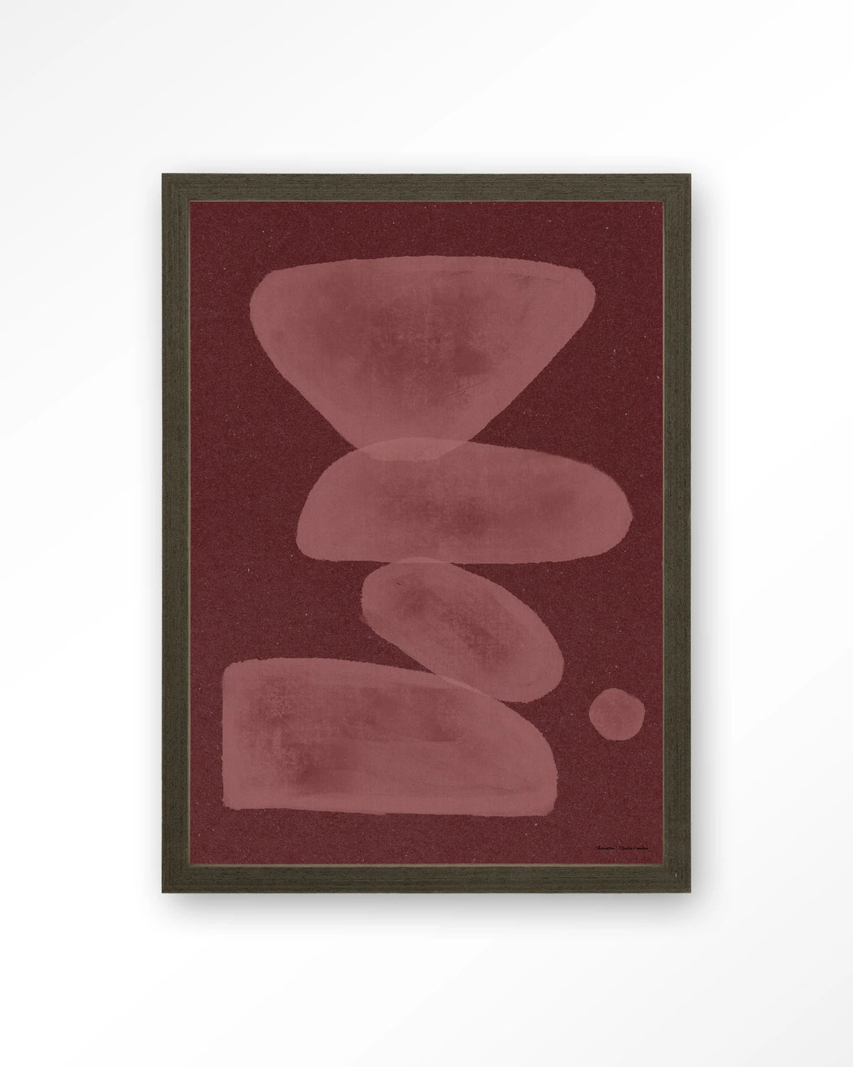 Elementa Burgundy 1 – abstract in bordeaux – Art print – Hout donkerbruin