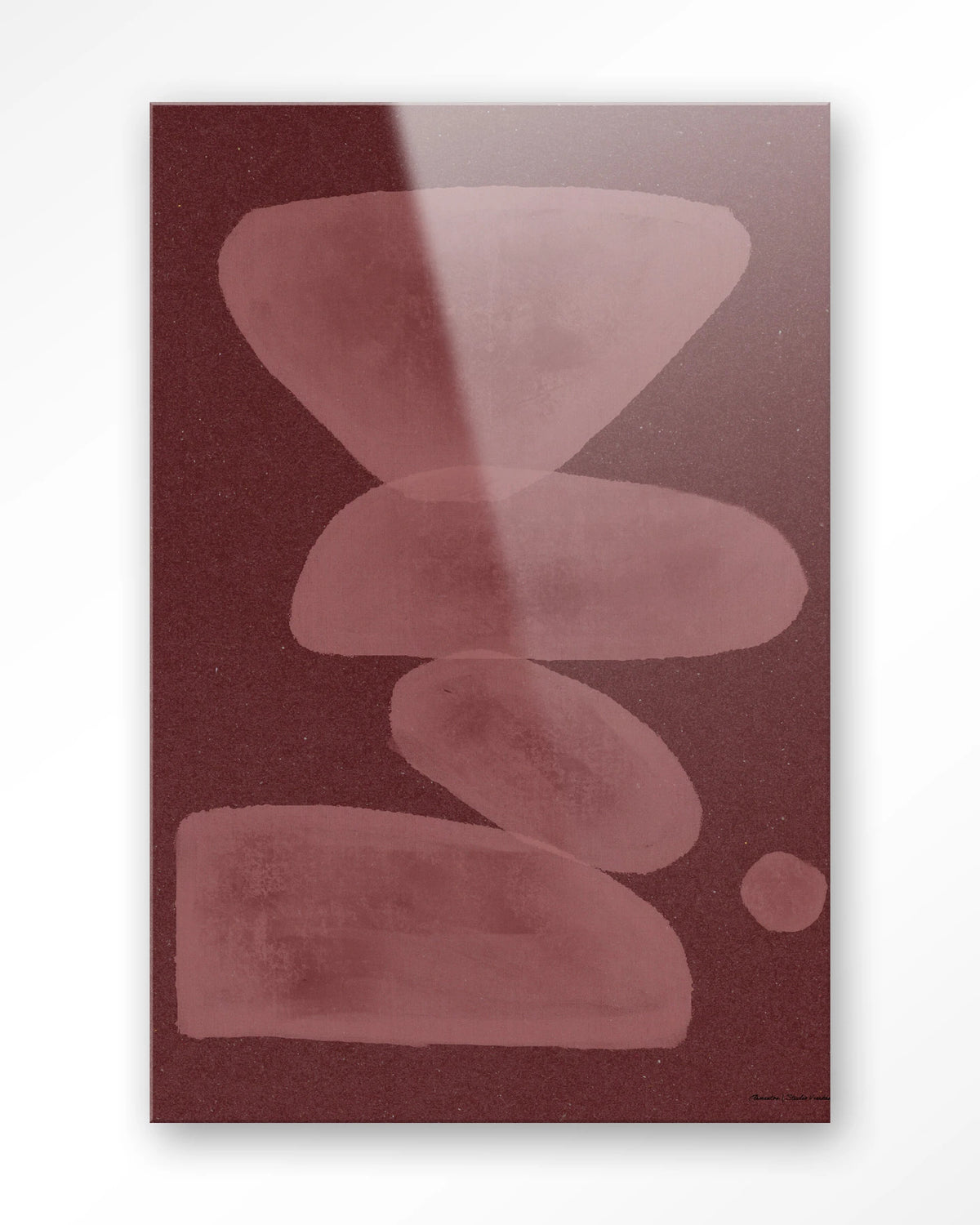 Elementa Burgundy 1 – abstract in bordeaux – Glas – Blinde montage