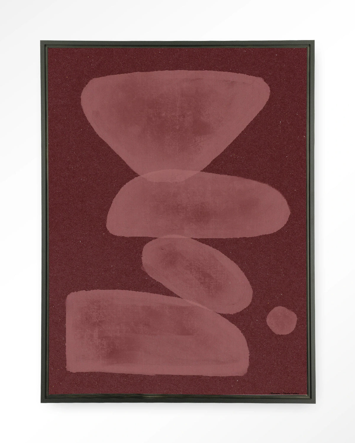 Elementa Burgundy 1 – abstract in bordeaux – Wandkleed – Floating frame – zwart