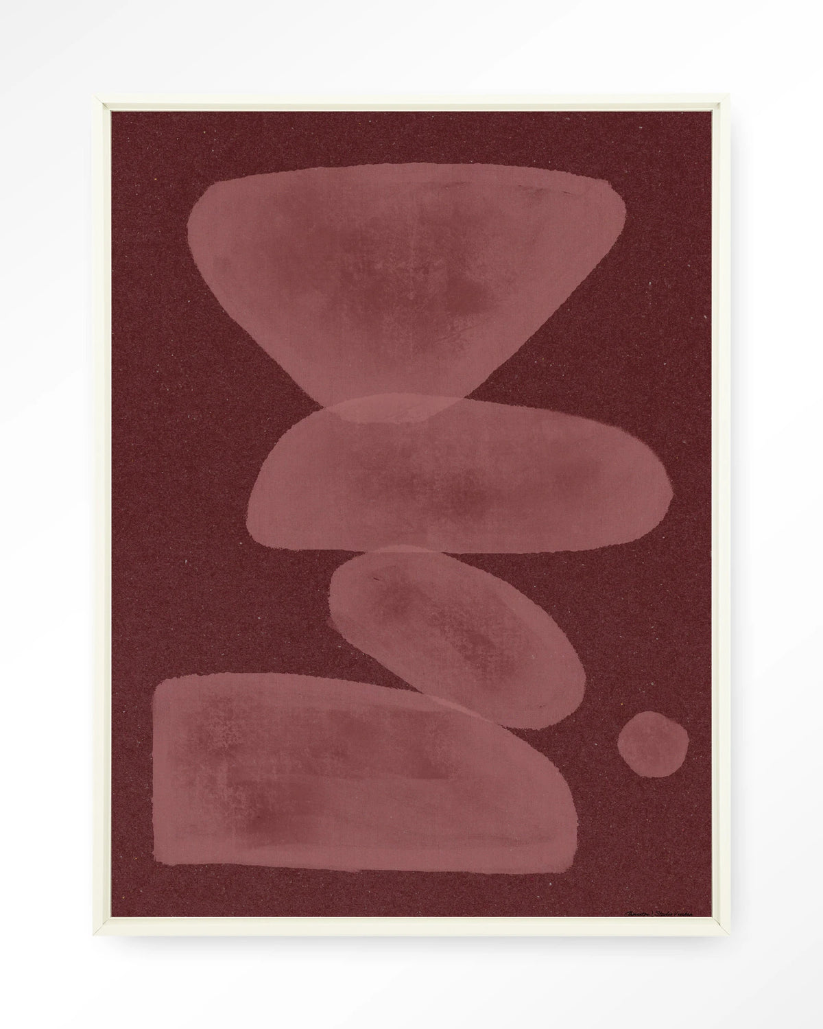 Elementa Burgundy 1 – abstract in bordeaux – Wandkleed – Floating frame – wit