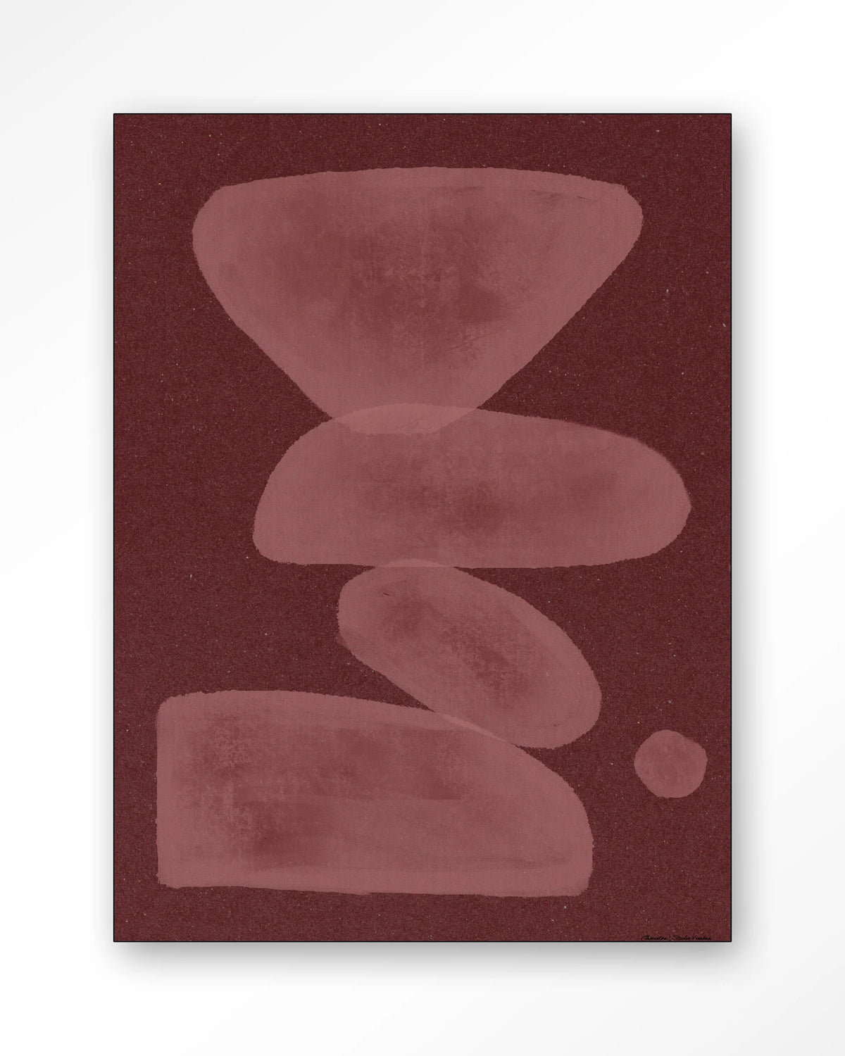 Elementa Burgundy 1 – abstract in bordeaux – Wandkleed – Frame – zwart