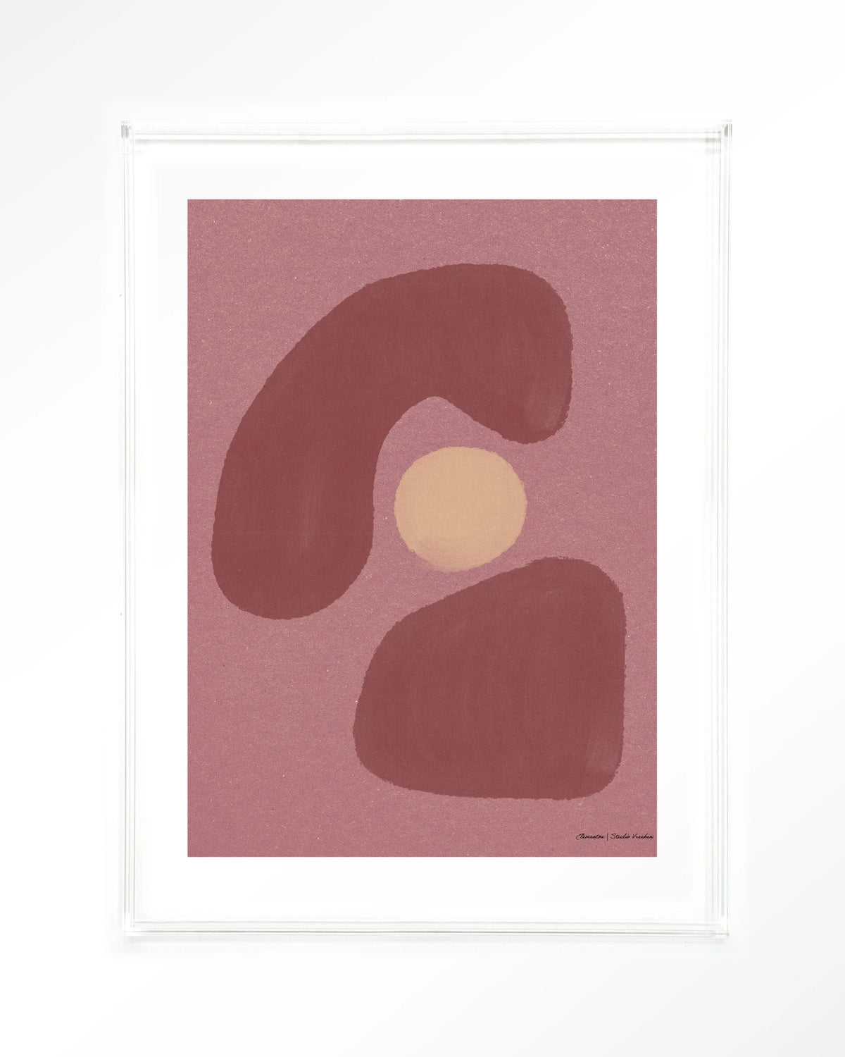 Elementa Morado 1 – abstract in roze en oudroze – Art print – Acryl doorzichtig