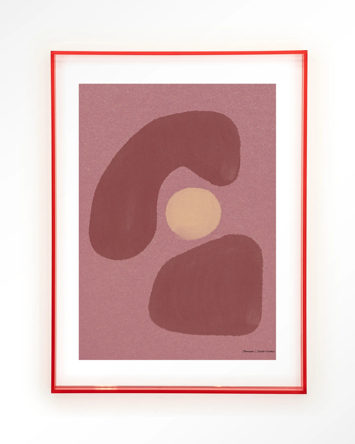 Elementa Morado 1 – abstract in roze en oudroze – Art print – Acryl roze