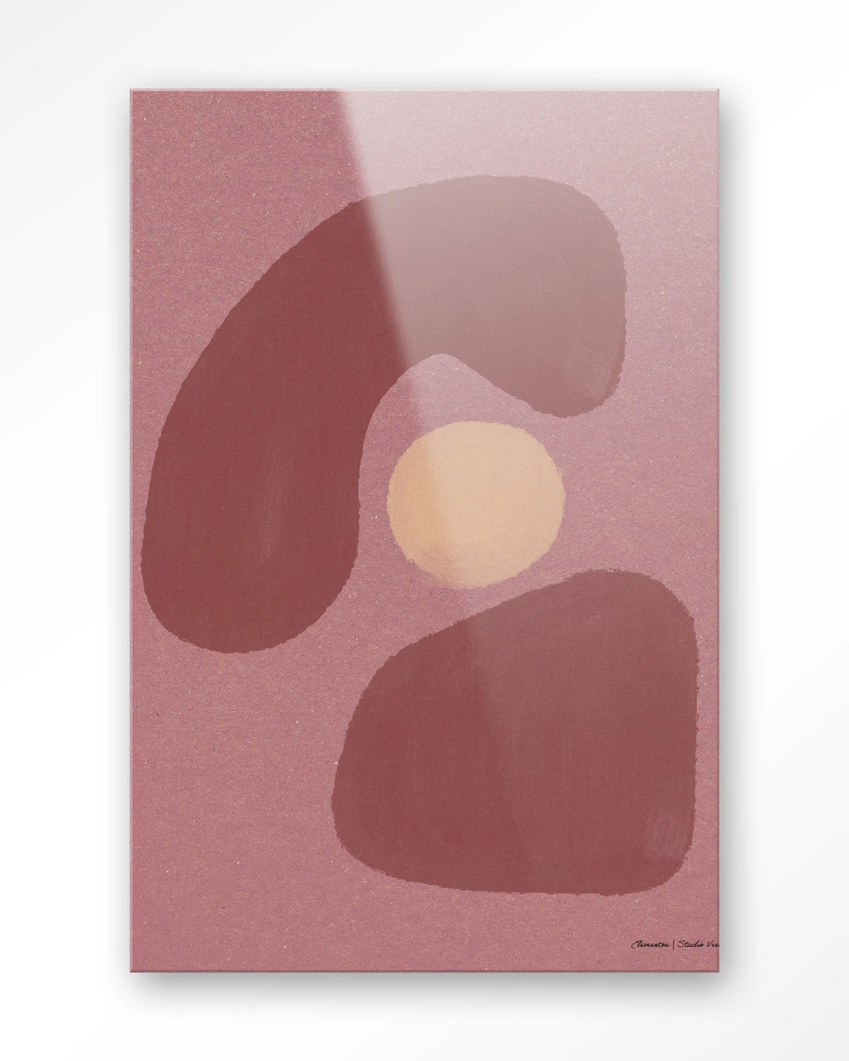 Elementa Morado 1 – abstract in roze en oudroze – Glas – Blinde montage