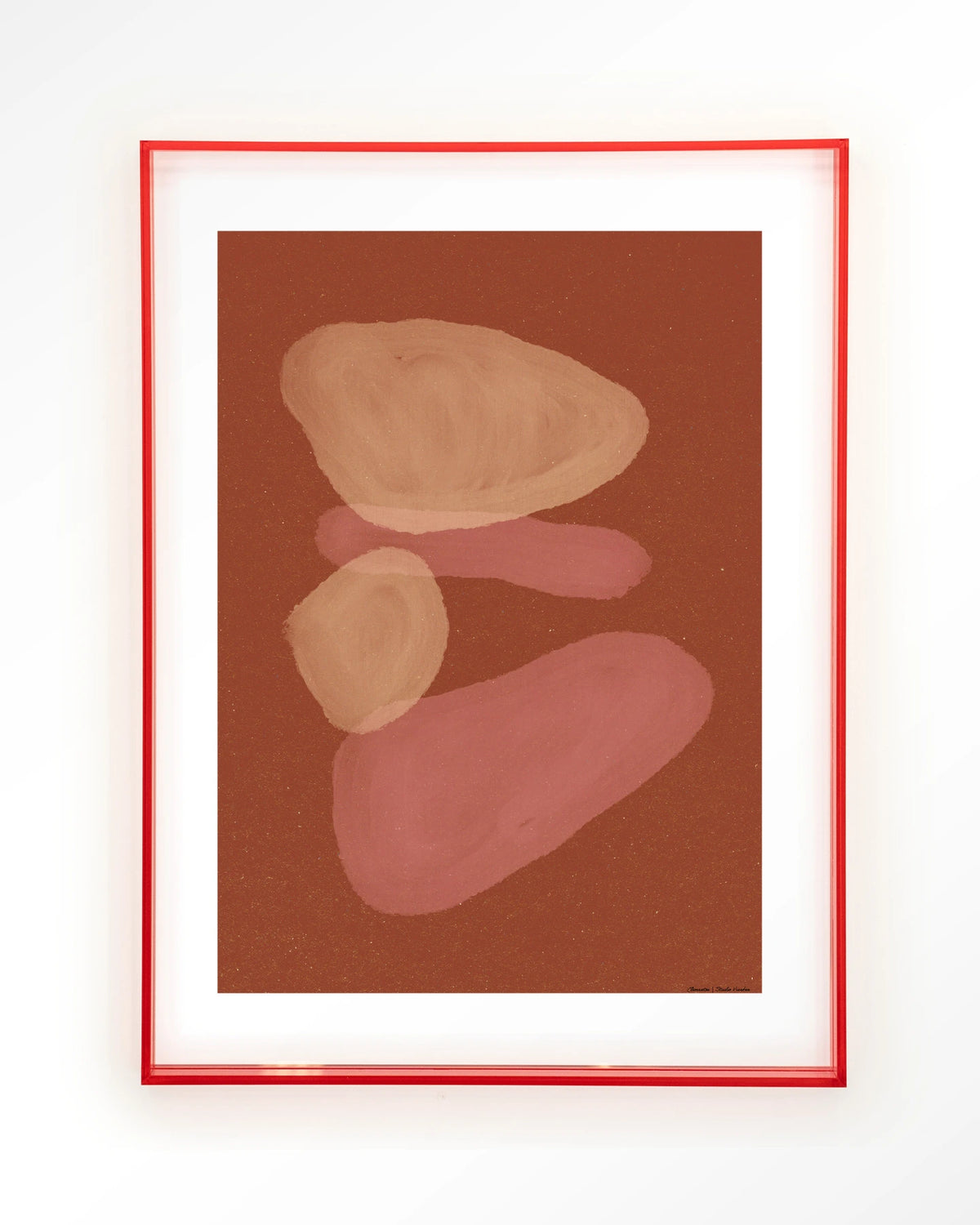 Elementa Rossa 1 – abstracte vormen in terracotta – Art print – Acryl roze