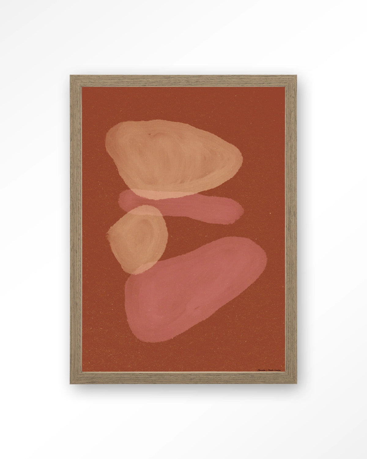 Elementa Rossa 1 – abstracte vormen in terracotta – Art print – Hout bruin