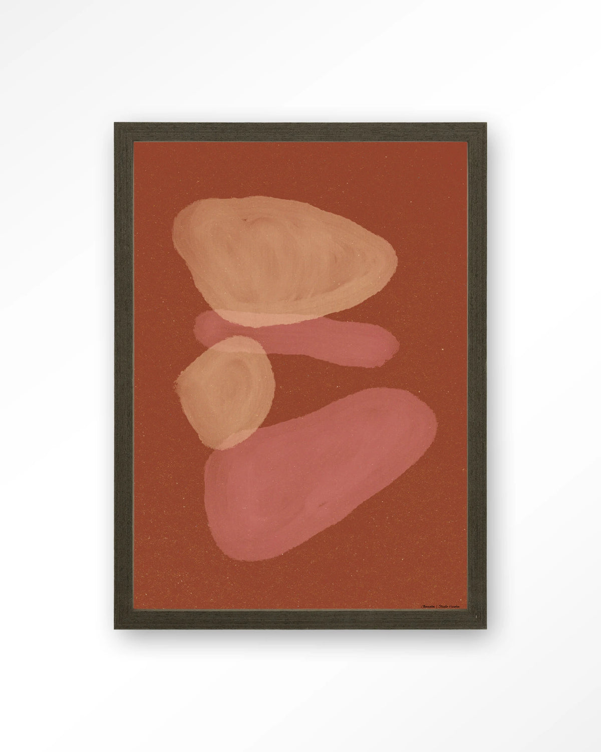 Elementa Rossa 1 – abstracte vormen in terracotta – Art print – Hout donkerbruin