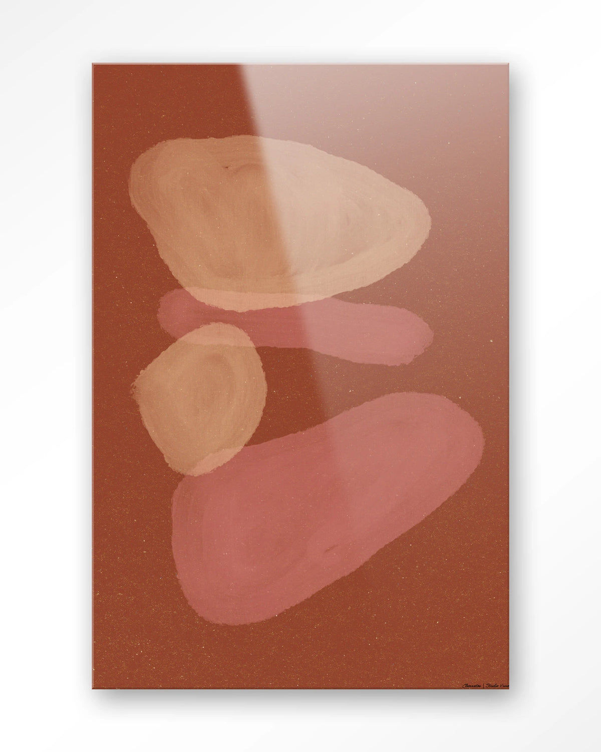 Elementa Rossa 1 – abstracte vormen in terracotta – Glas – Blinde montage