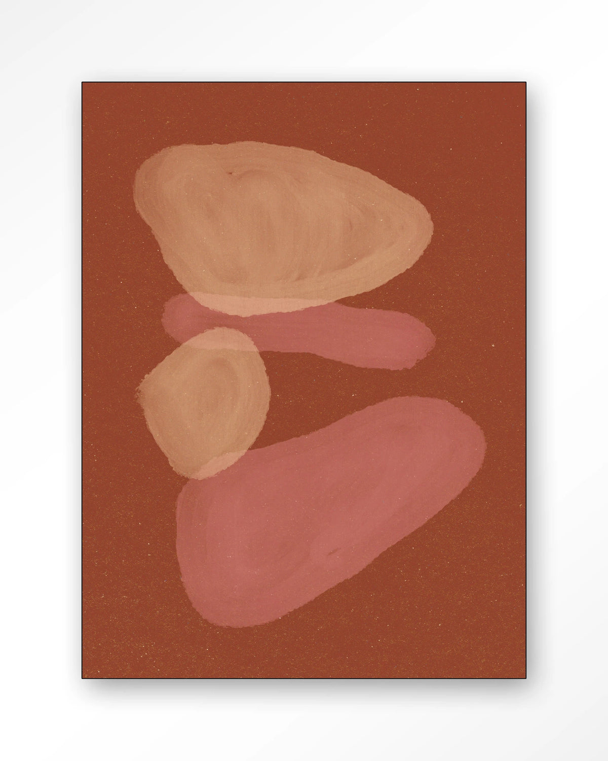 Elementa Rossa 1 – abstracte vormen in terracotta – Wandkleed – Frame – zwart
