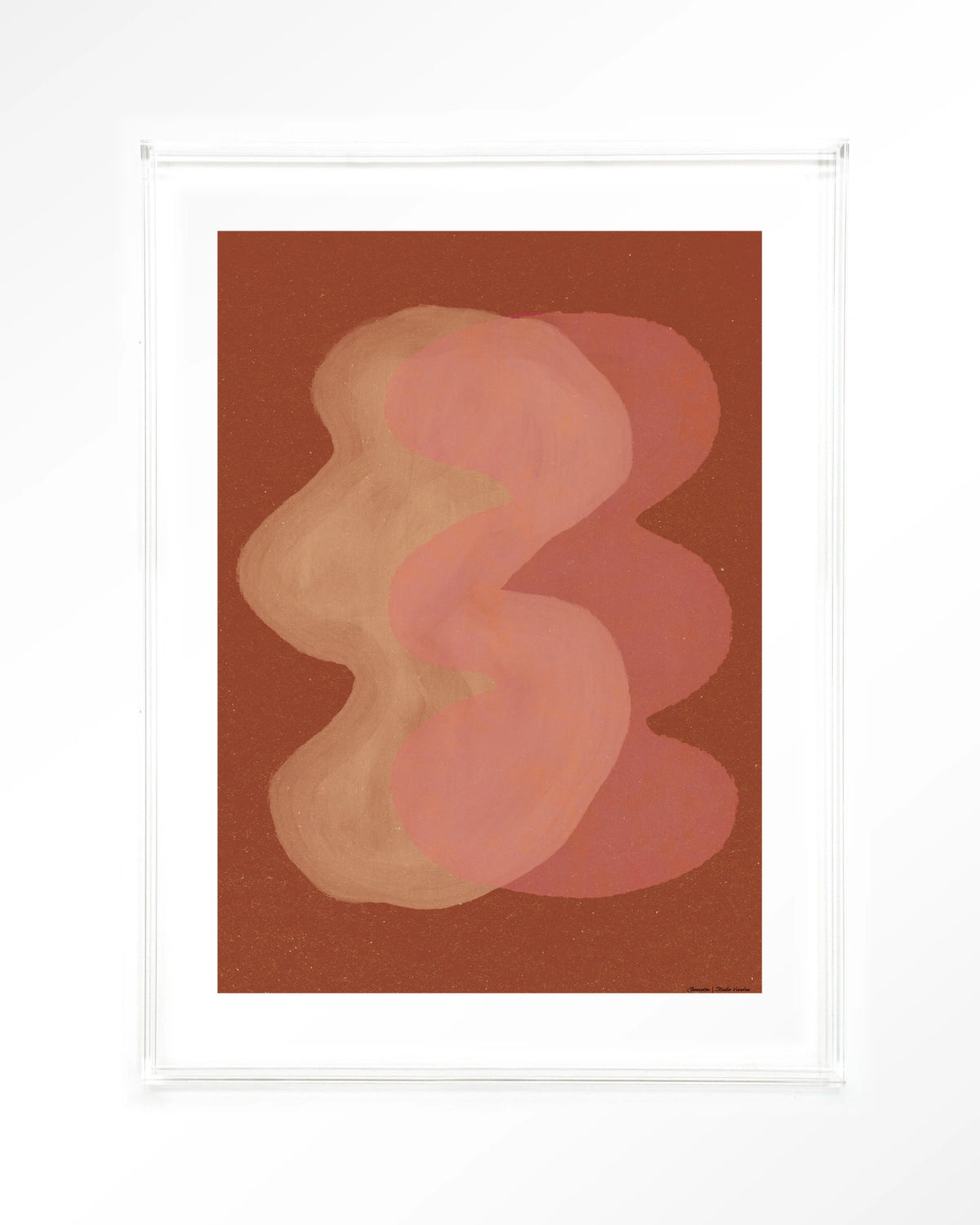 Elementa Rossa 2 – abstract in roze en terracotta – Art print – Acryl doorzichtig