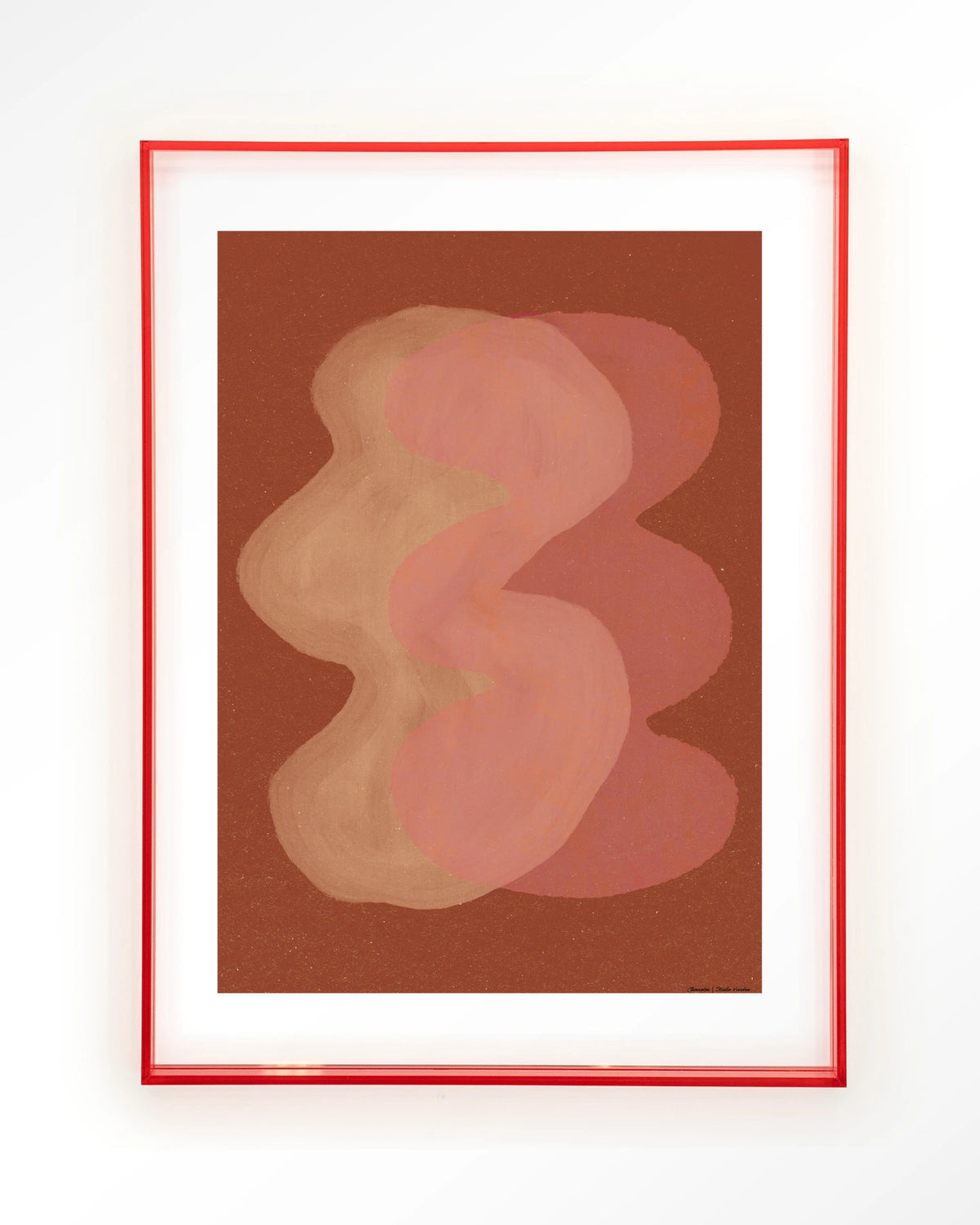 Elementa Rossa 2 – abstract in roze en terracotta – Art print – Acryl roze