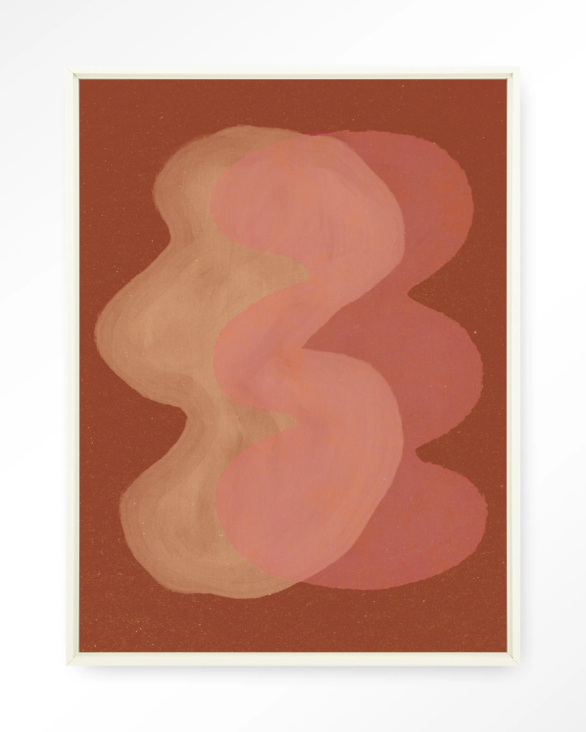 Elementa Rossa 2 – abstract in roze en terracotta – Wandkleed – Floating frame – wit