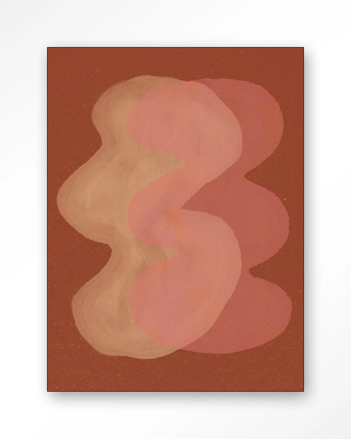 Elementa Rossa 2 – abstract in roze en terracotta – Wandkleed – Frame – zwart
