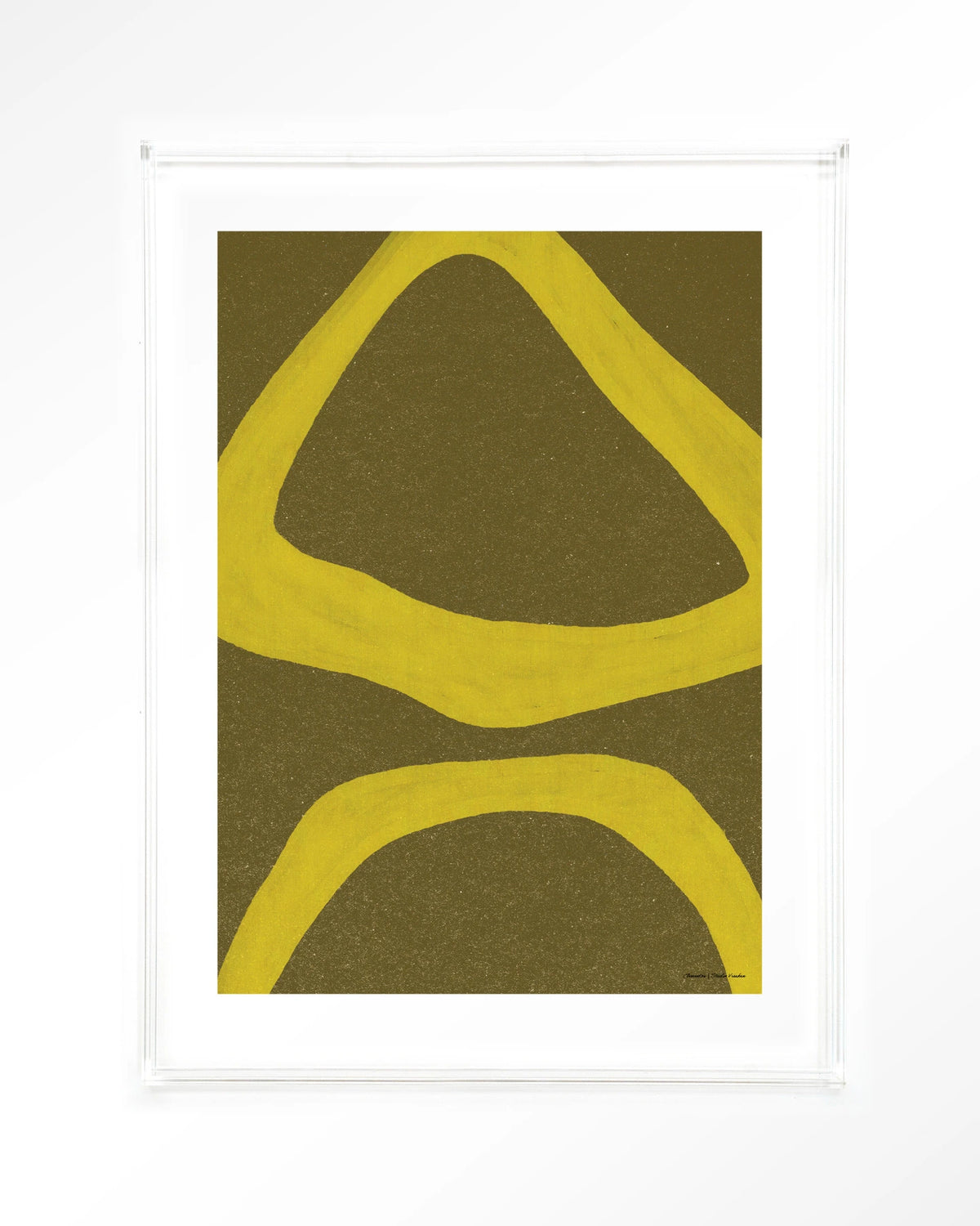 Elementa Verde 1 – abstract in geel en groen – Art print – Acryl doorzichtig