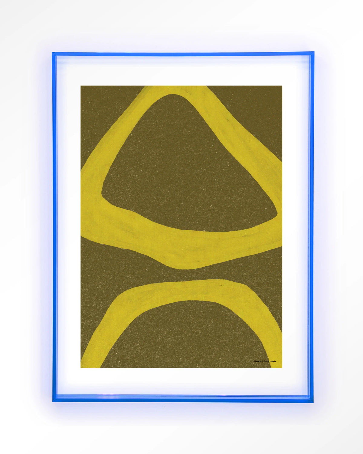 Elementa Verde 1 – abstract in geel en groen – Art print – Acryl lichtblauw