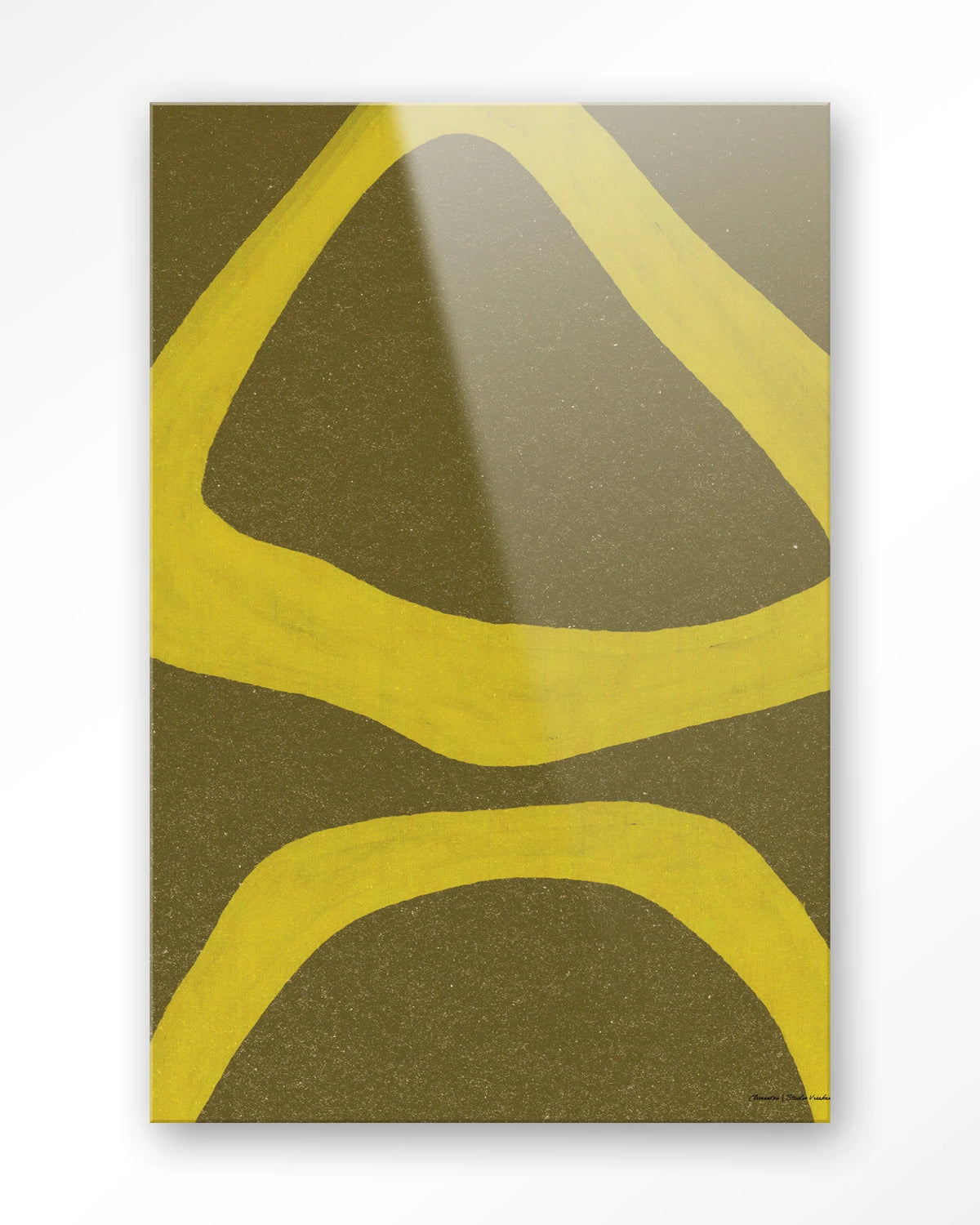 Elementa Verde 1 – abstract in geel en groen – Glas – Blinde montage