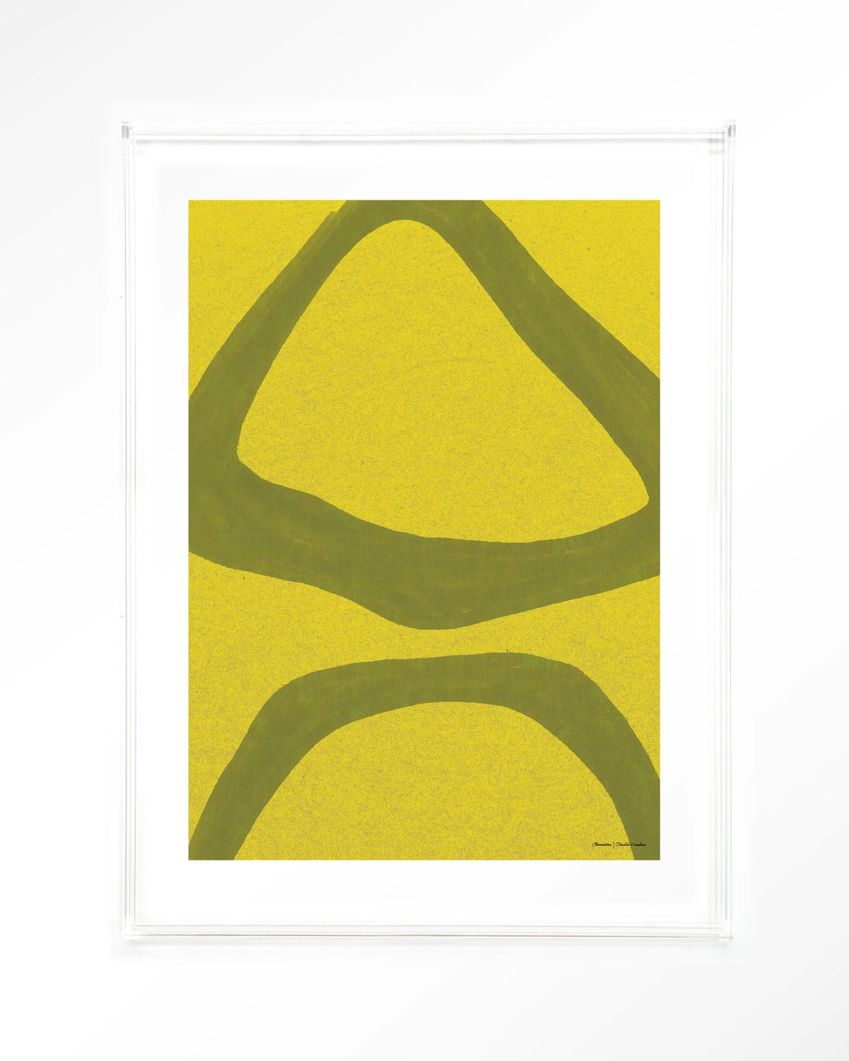 Elementa Verde 2 – abstract in geel en groen – Art print – Acryl doorzichtig