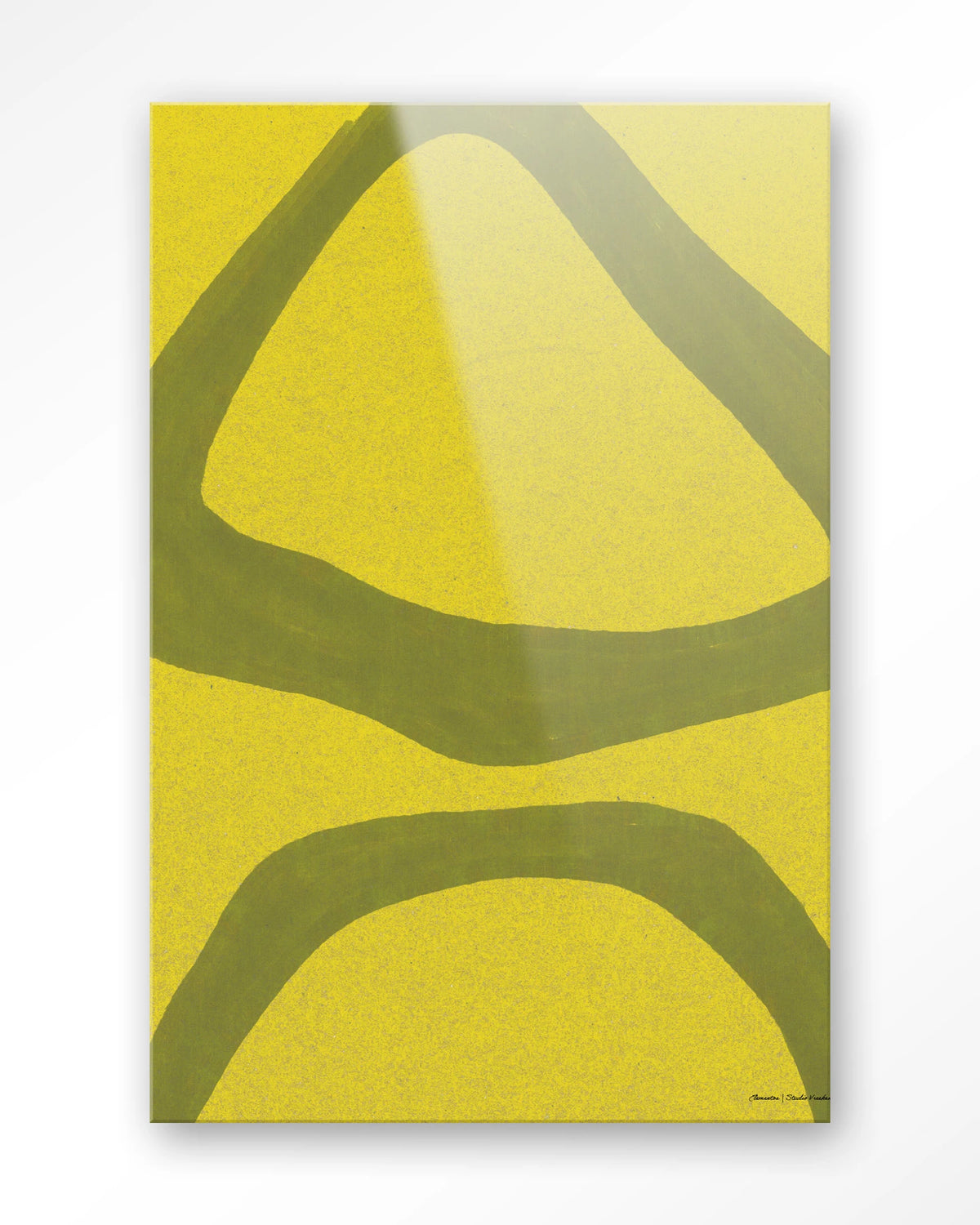 Elementa Verde 2 – abstract in geel en groen – Glas – Blinde montage