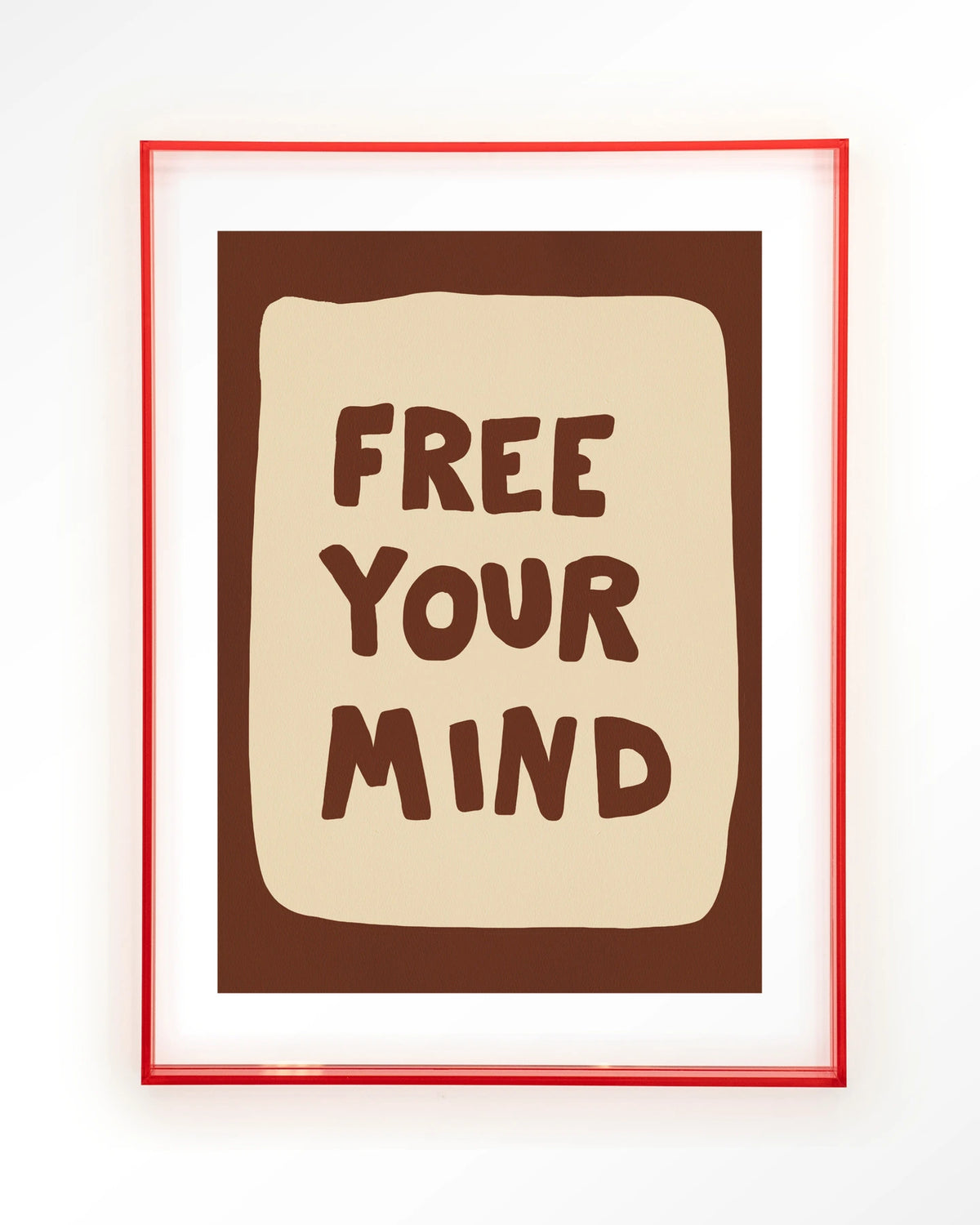 Free Your Mind – tekst Free Your Mind – Art print – Acryl roze
