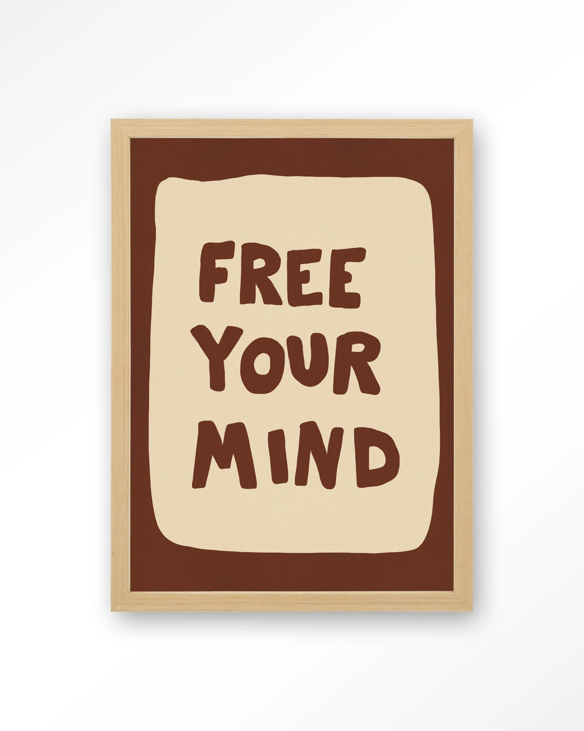 Free Your Mind – tekst Free Your Mind – Art print – Hout naturel