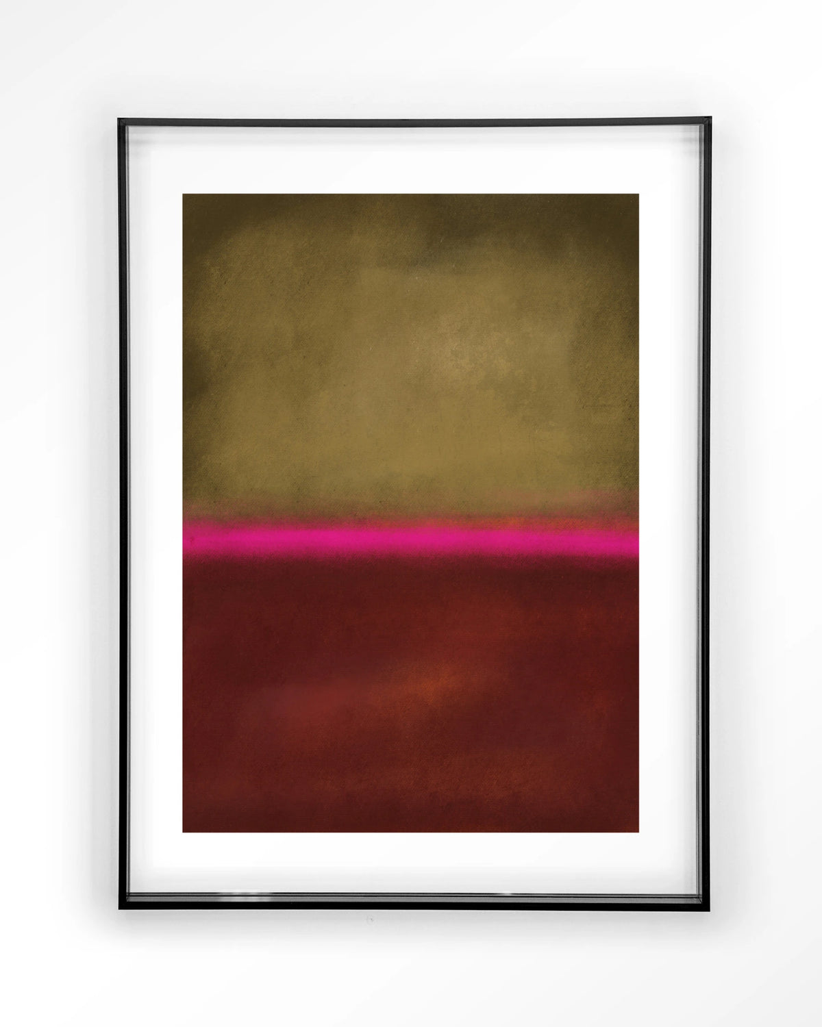 Paradox – abstract in goud, roze en rood – Art print – Acryl zwart