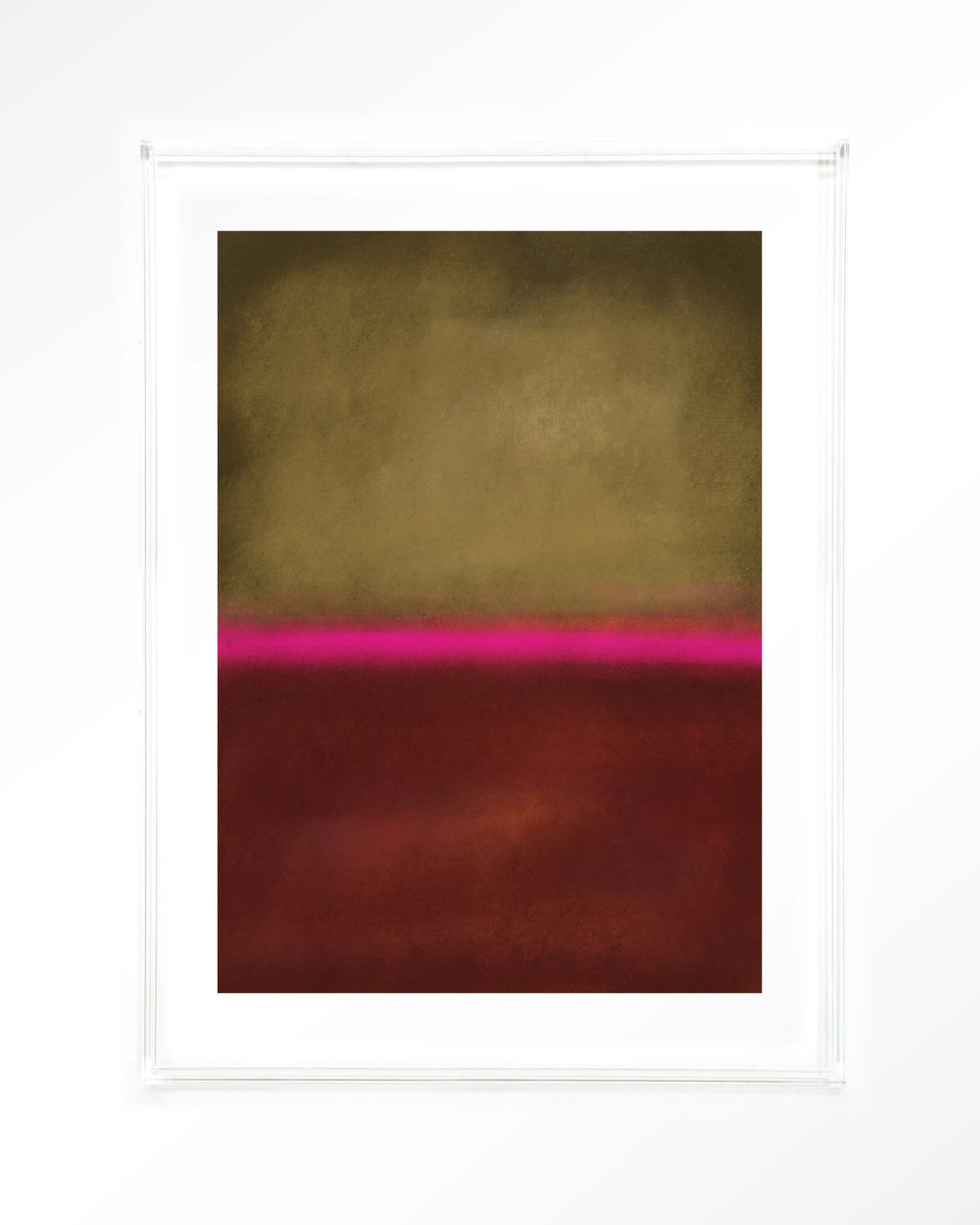 Paradox – abstract in goud, roze en rood – Art print – Acryl doorzichtig
