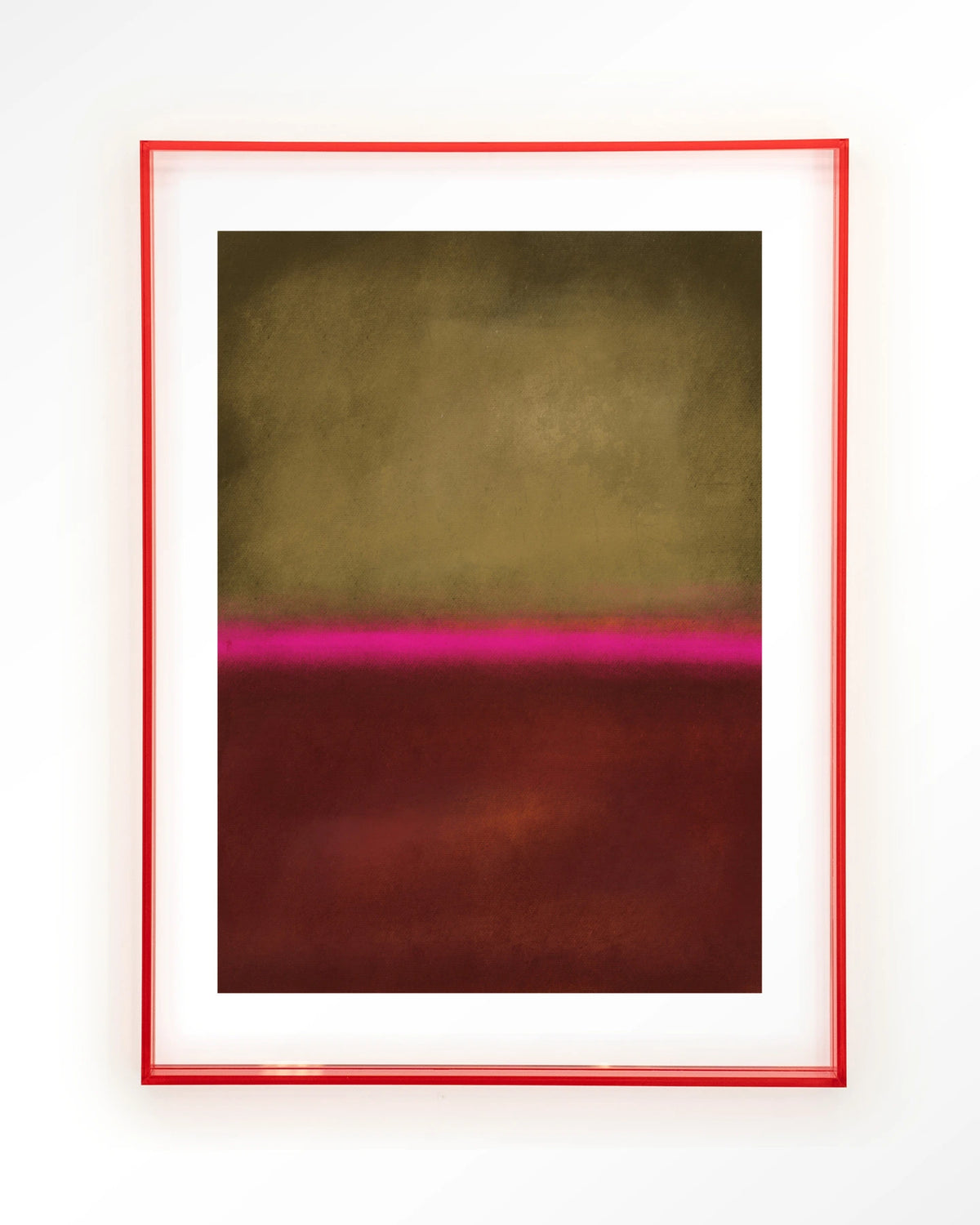 Paradox – abstract in goud, roze en rood – Art print – Acryl roze