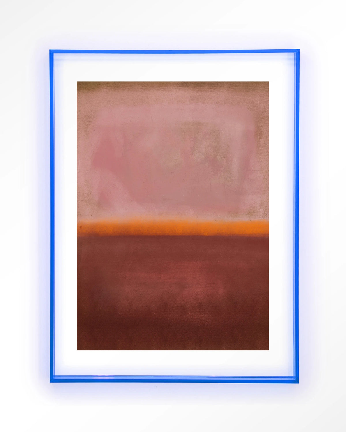 Mirage – abstract in roze en rood – Art print – Acryl lichtblauw