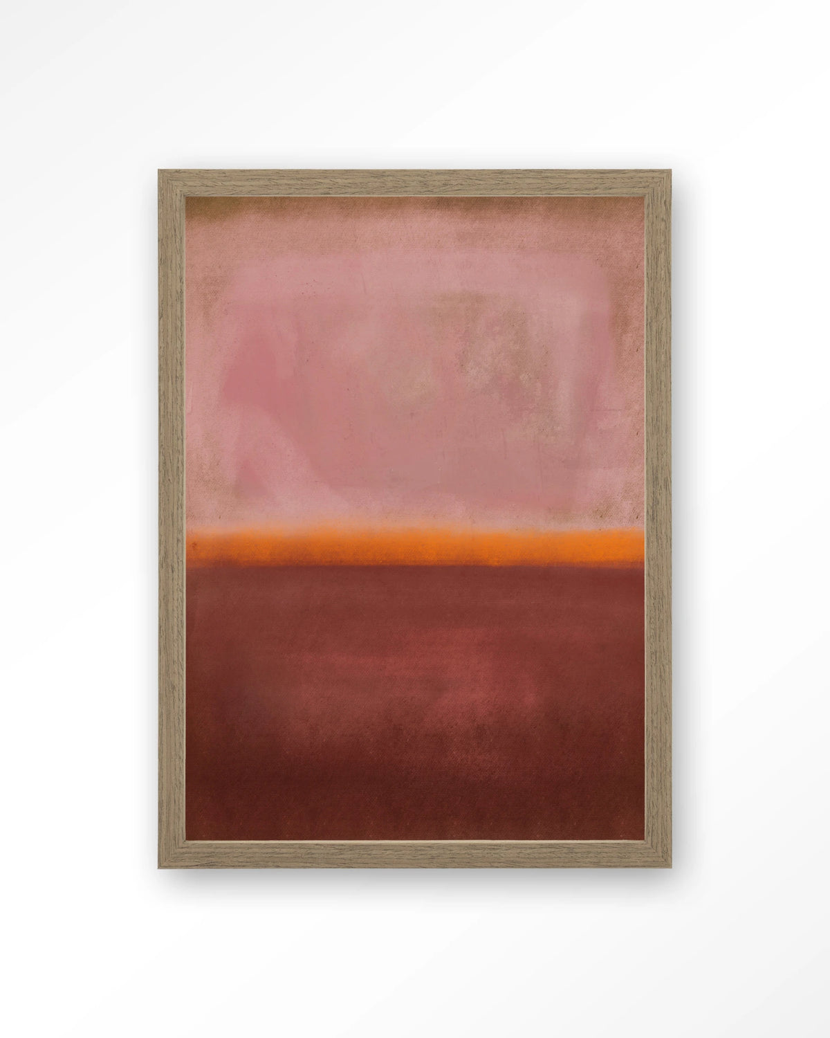 Mirage – abstract in roze en rood – Art print – Hout bruin