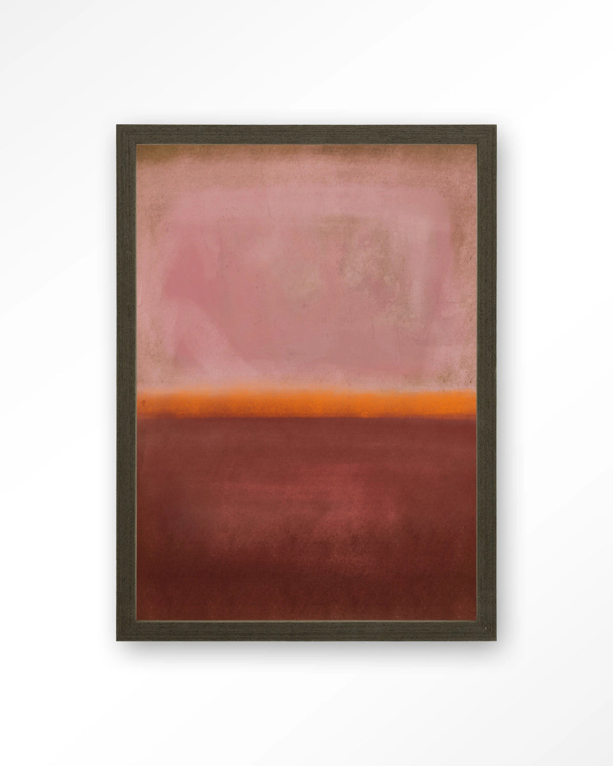 Mirage – abstract in roze en rood – Art print – Hout donkerbruin