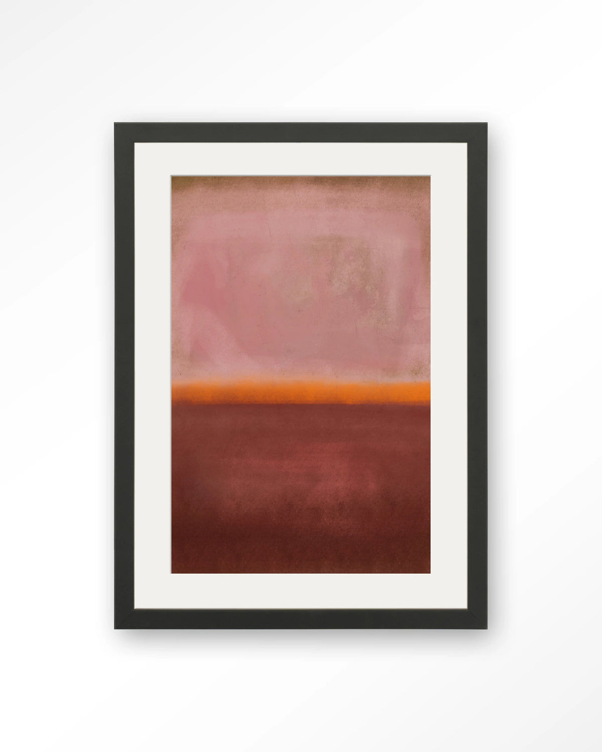 Mirage – abstract in roze en rood – Art print – Hout zwart + passe-partout