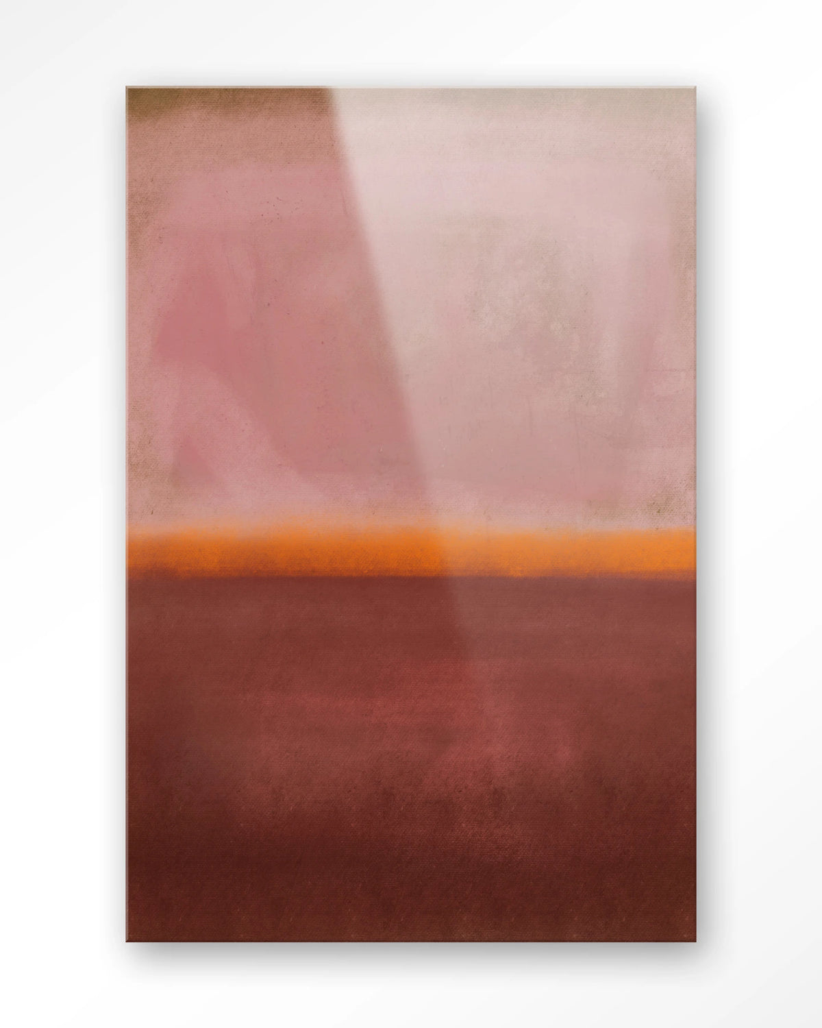 Mirage – abstract in roze en rood – Glas – Blinde montage