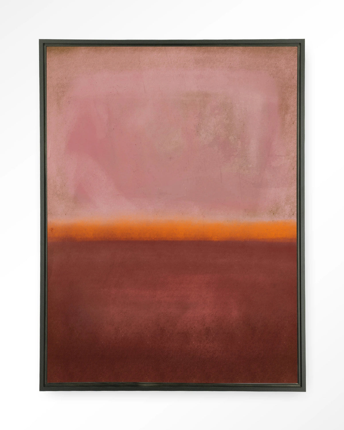 Mirage – abstract in roze en rood – Wandkleed – Floating frame – zwart
