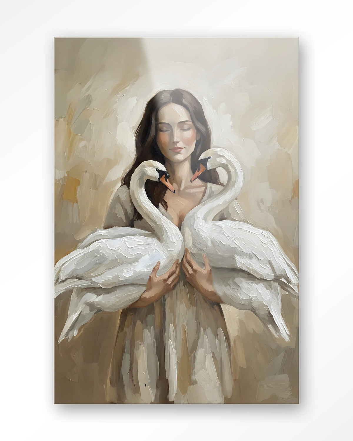 Swan Children – vrouw met zwanen – Glas – Blinde montage