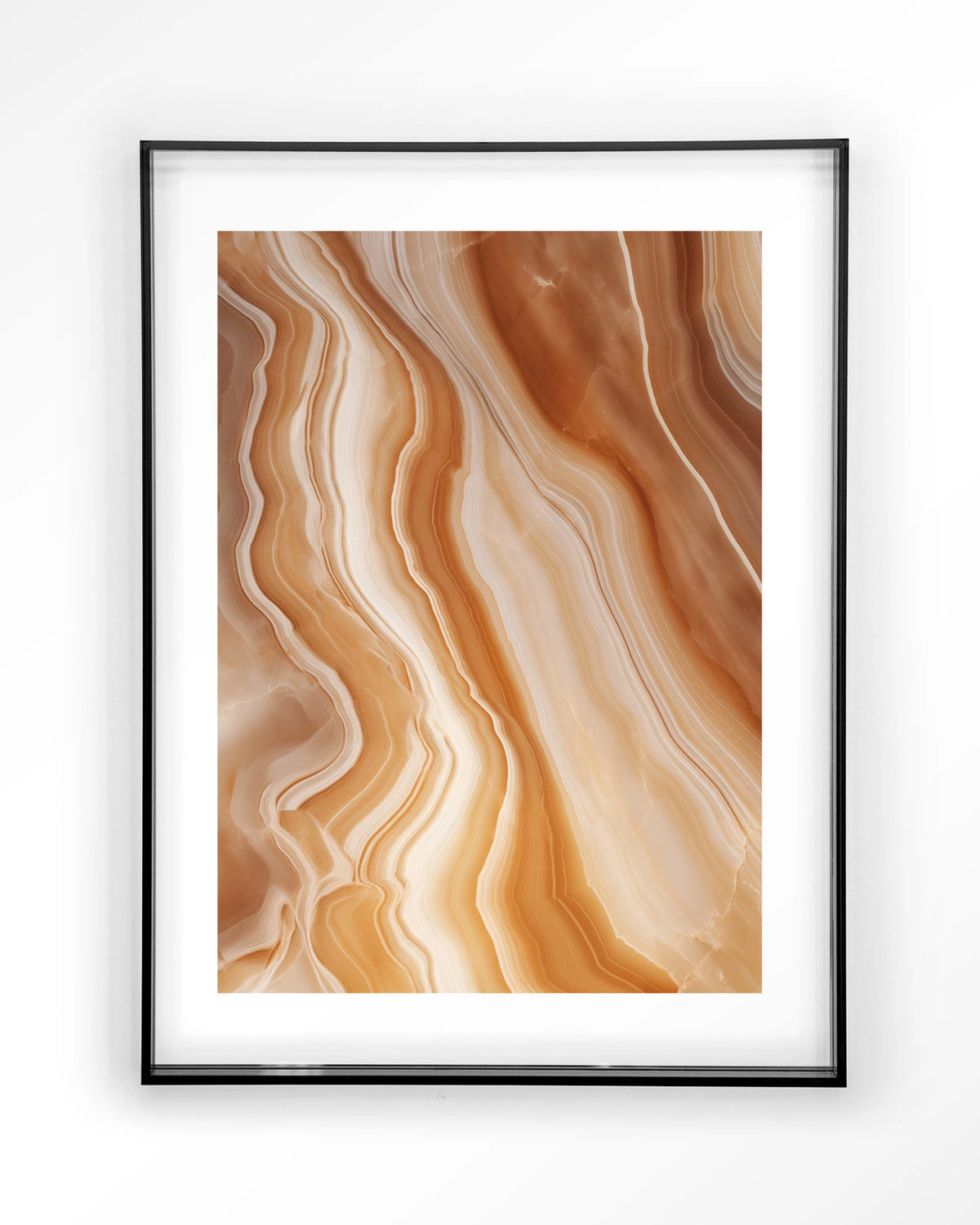 Marvelous Dark – marmer in oranje en beige – Art print – Acryl zwart