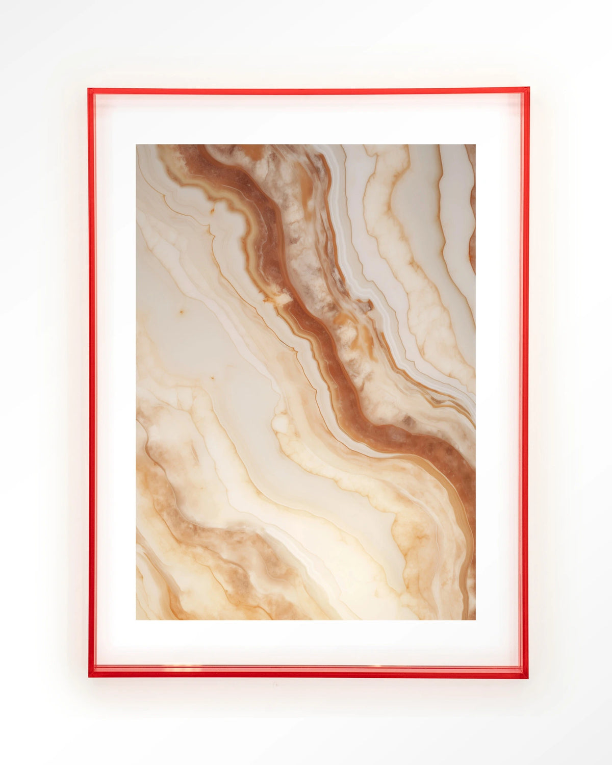 Marvelous Light – marmer in terracotta en crème – Art print – Acryl roze