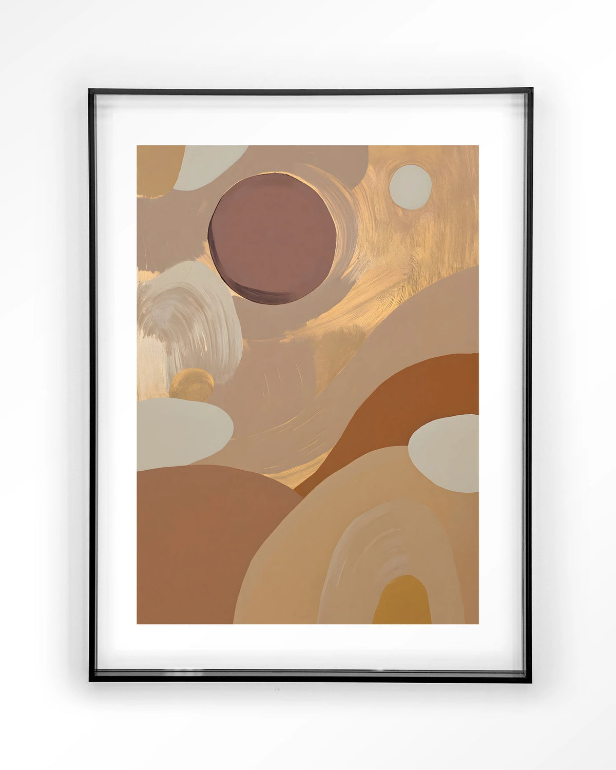 Dreamy Sunset – abstract in aardetinten – Art print – Acryl zwart