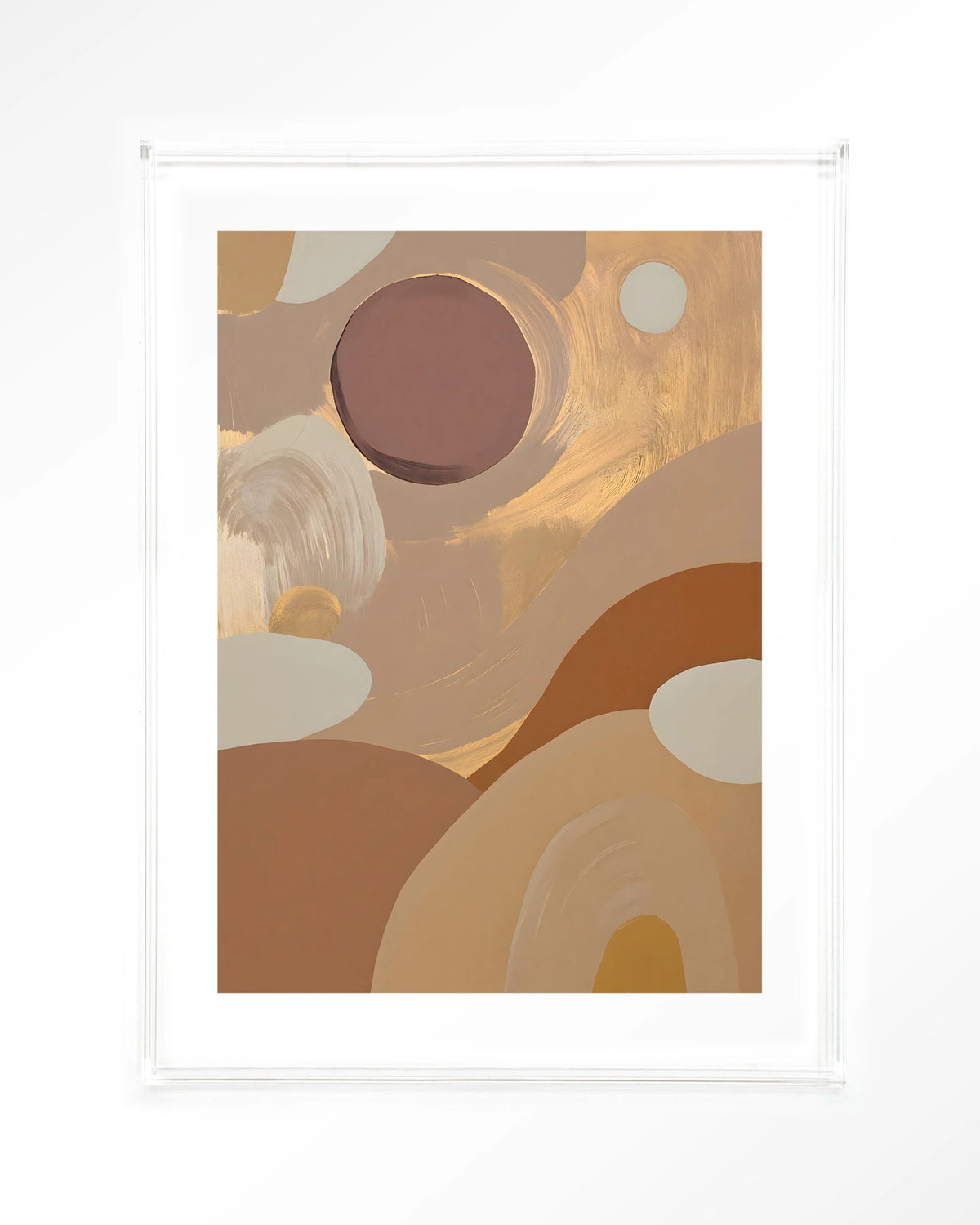 Dreamy Sunset – abstract in aardetinten – Art print – Acryl doorzichtig
