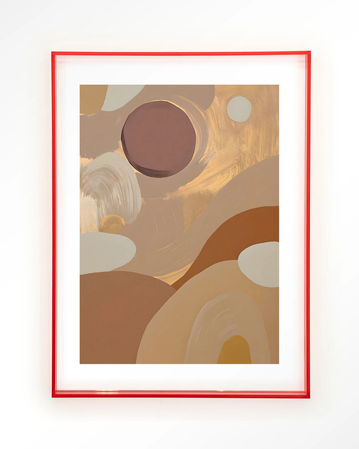 Dreamy Sunset – abstract in aardetinten – Art print – Acryl roze