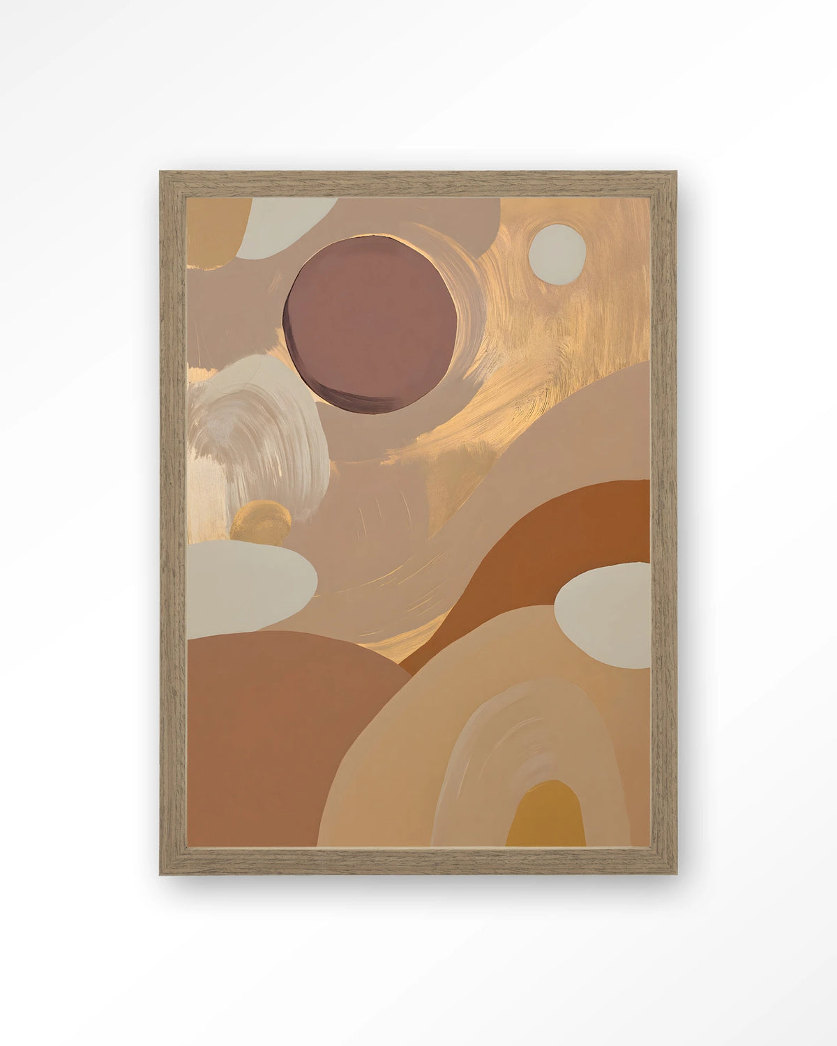 Dreamy Sunset – abstract in aardetinten – Art print – Hout bruin