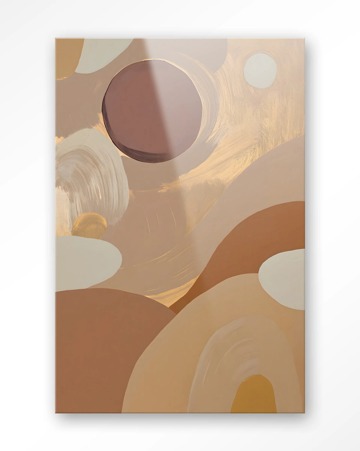 Dreamy Sunset – abstract in aardetinten – Glas – Blinde montage