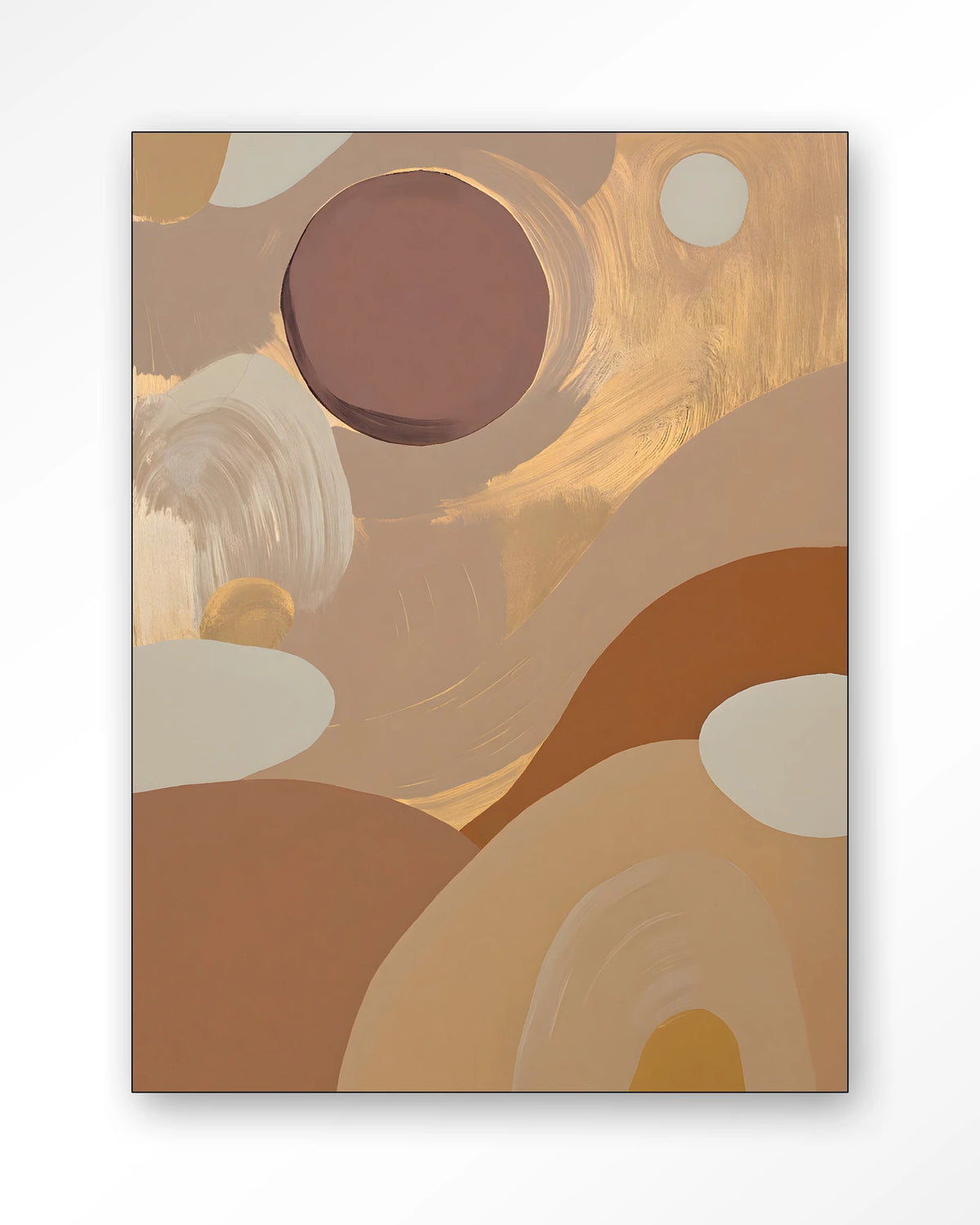 Dreamy Sunset – abstract in aardetinten – Wandkleed – Frame – zwart