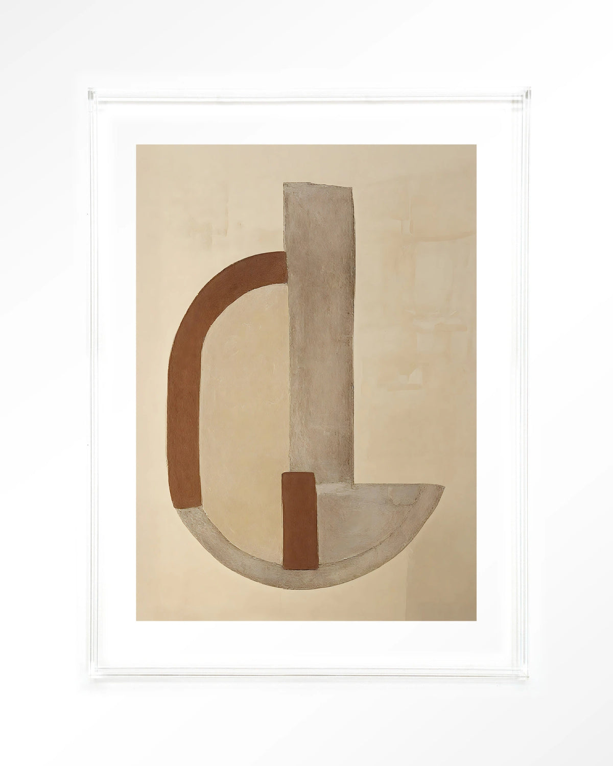 Balance Arc – abstracte boog in beige en bruin – Art print – Acryl doorzichtig