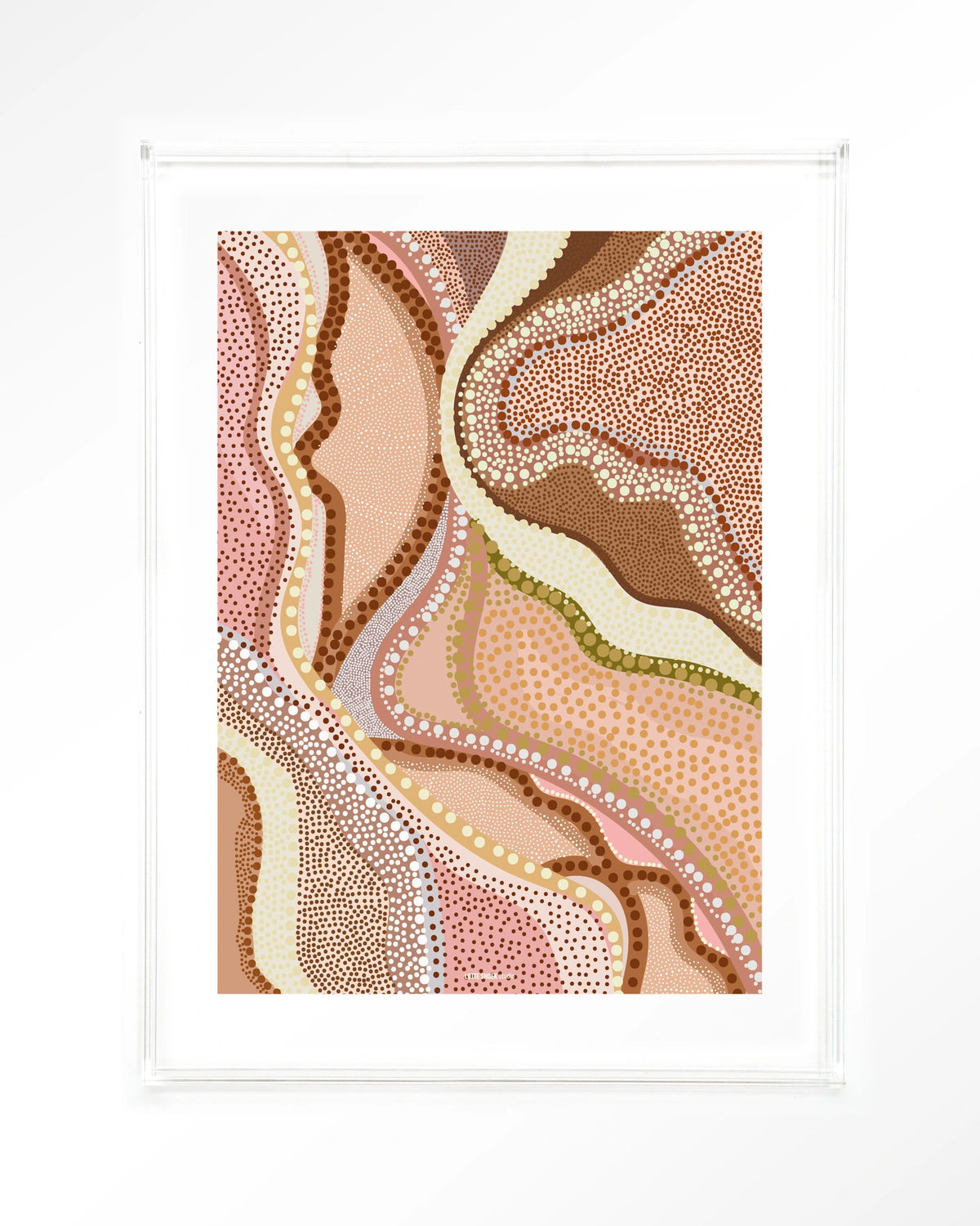Vague – abstract met stippen in roze – Art print – Acryl doorzichtig