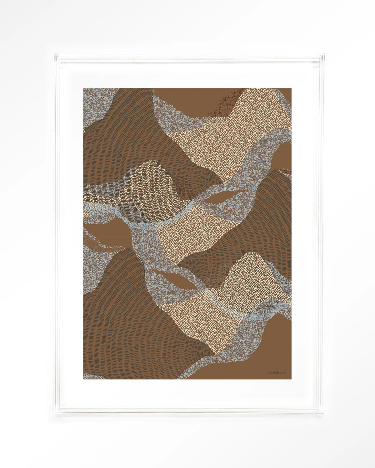 La Ondas 1 – abstract golven in bruin – Art print – Acryl doorzichtig