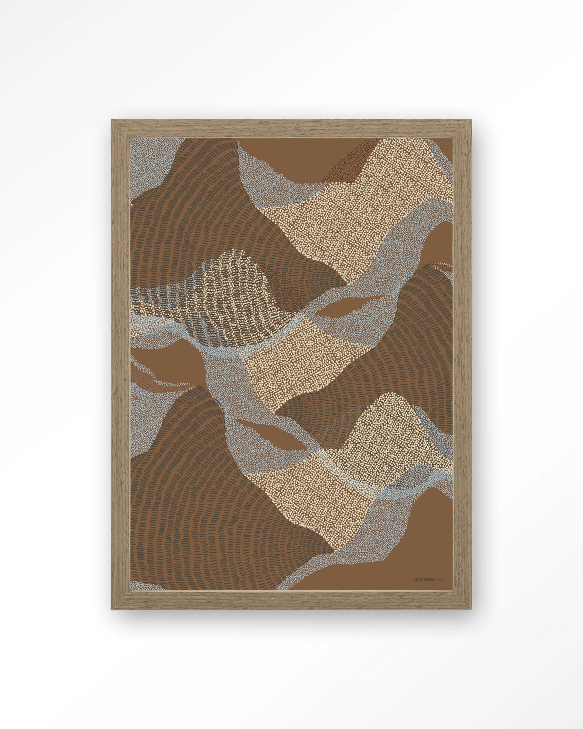 La Ondas 1 – abstract golven in bruin – Art print – Hout bruin