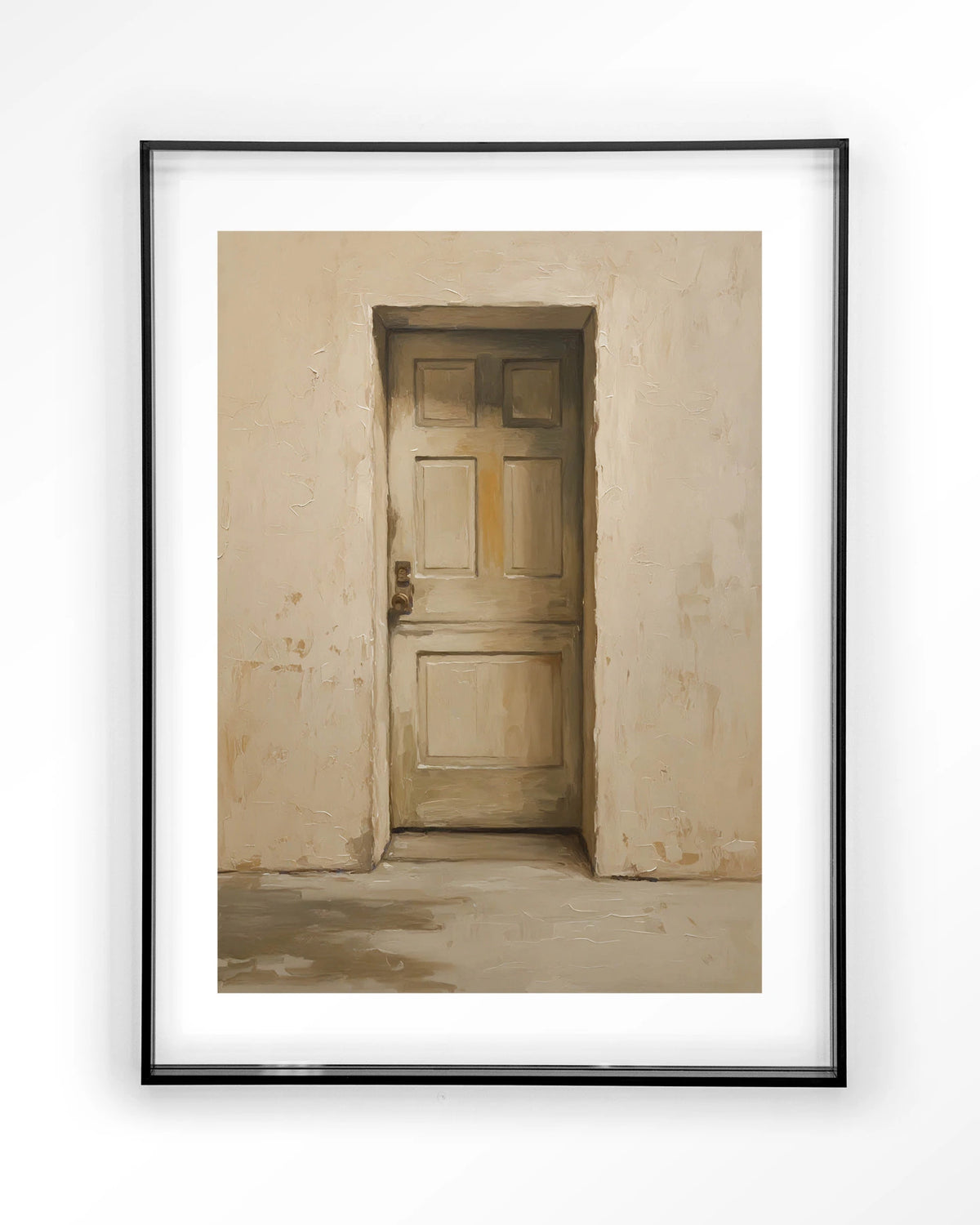 Beige Door – beige deur in muur – Art print – Acryl zwart