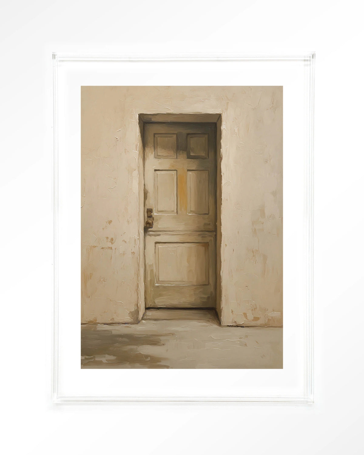 Beige Door – beige deur in muur – Art print – Acryl doorzichtig